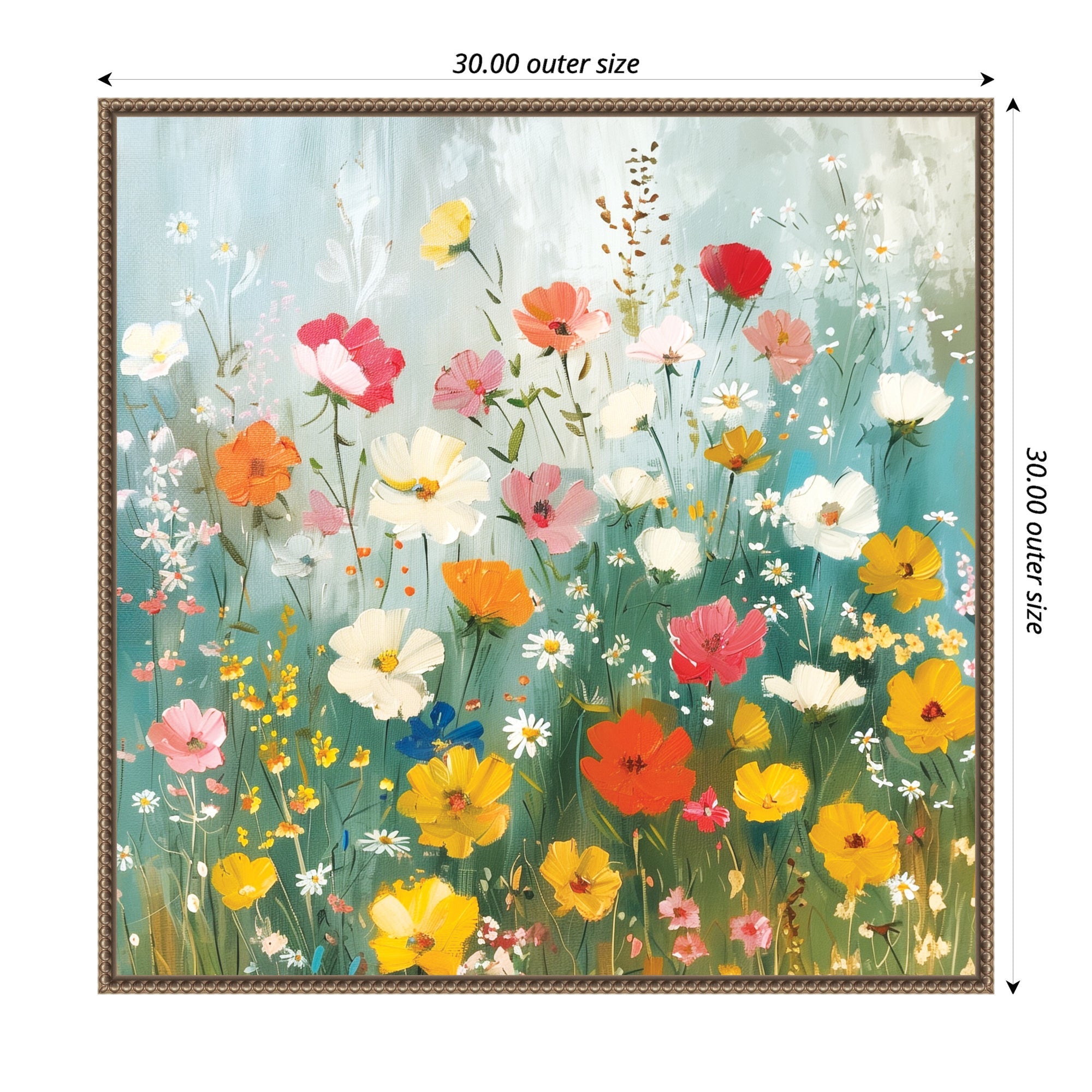 Sylvie Boho Wildflower Garden Framed Canvas by The Creative Bunch Studio