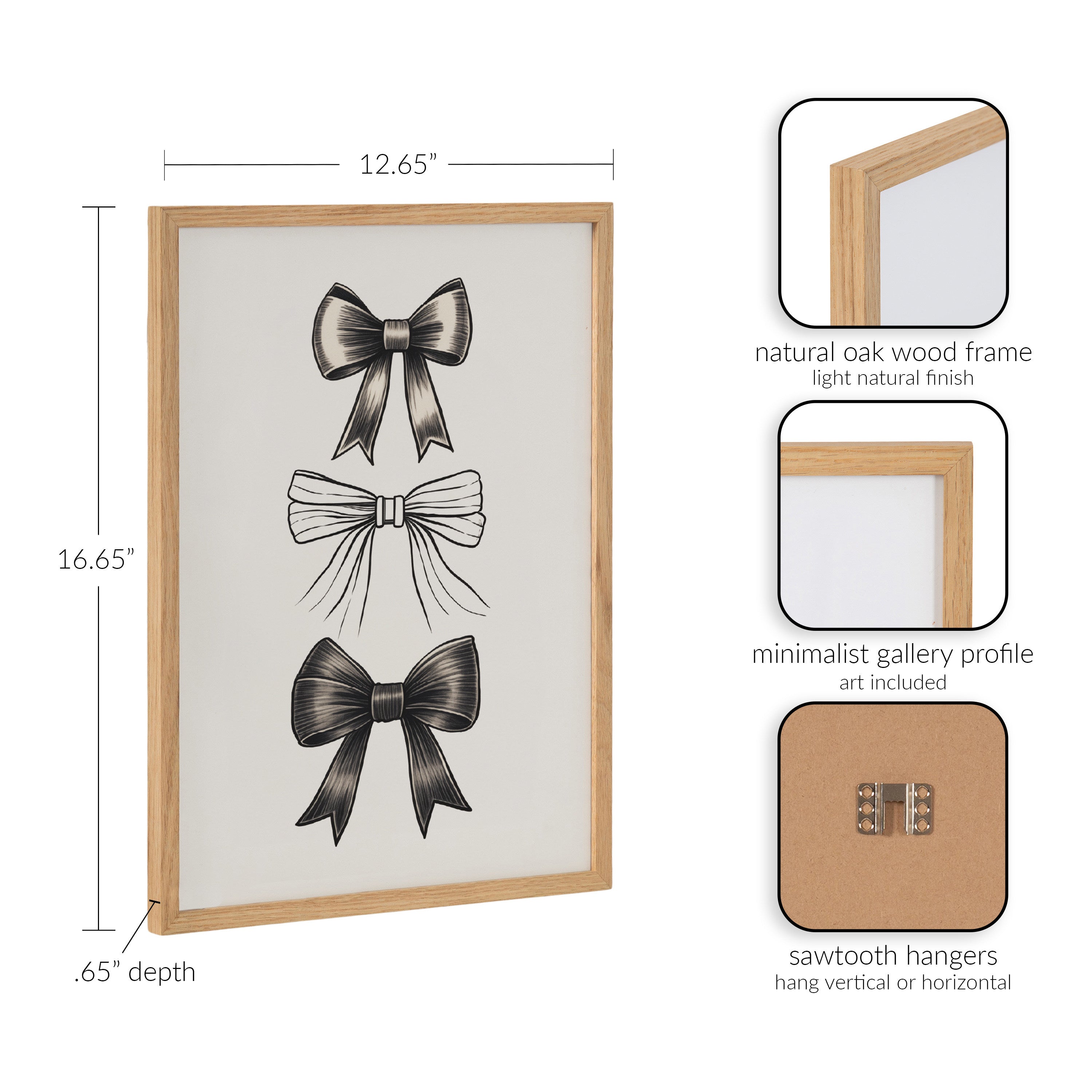 Gallery Coquette Preppy Retro Girly Black Bows Print by The Creative Bunch Studio