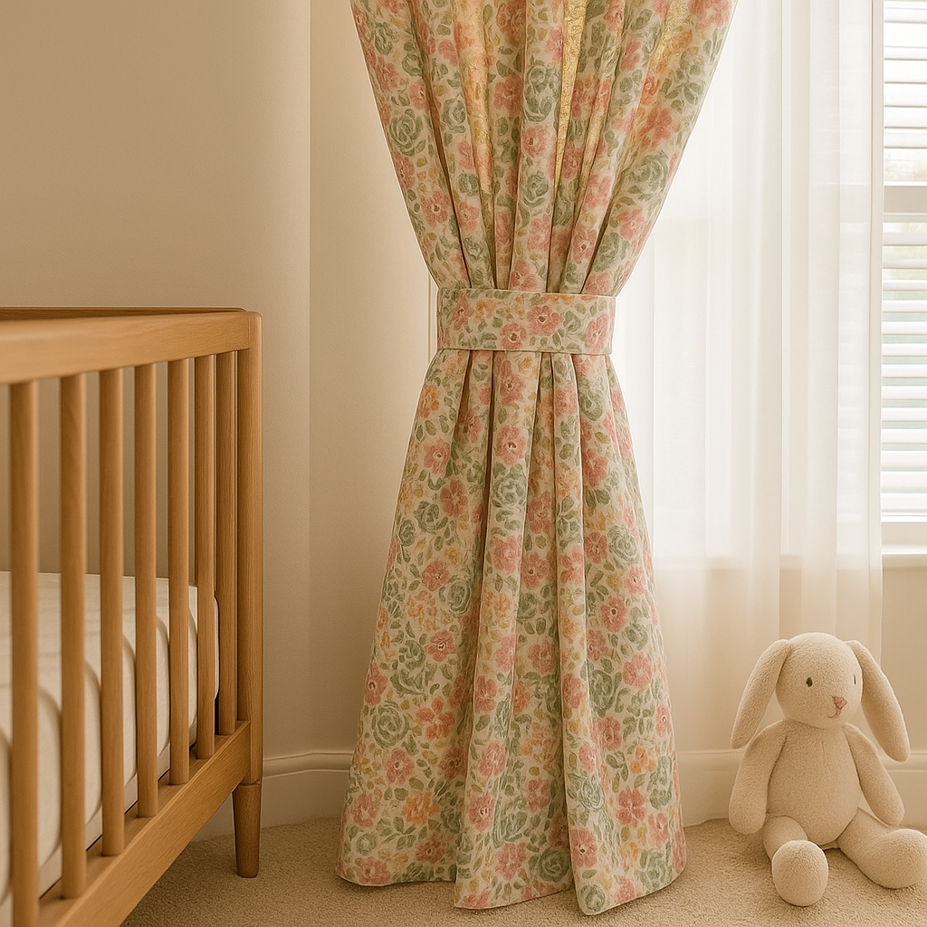 Wildflower Meadow Cotton Curtains – Watercolour Floral Kids Drapes, Light-Filtering or 100 % Blackout | Made-to-Measure-2