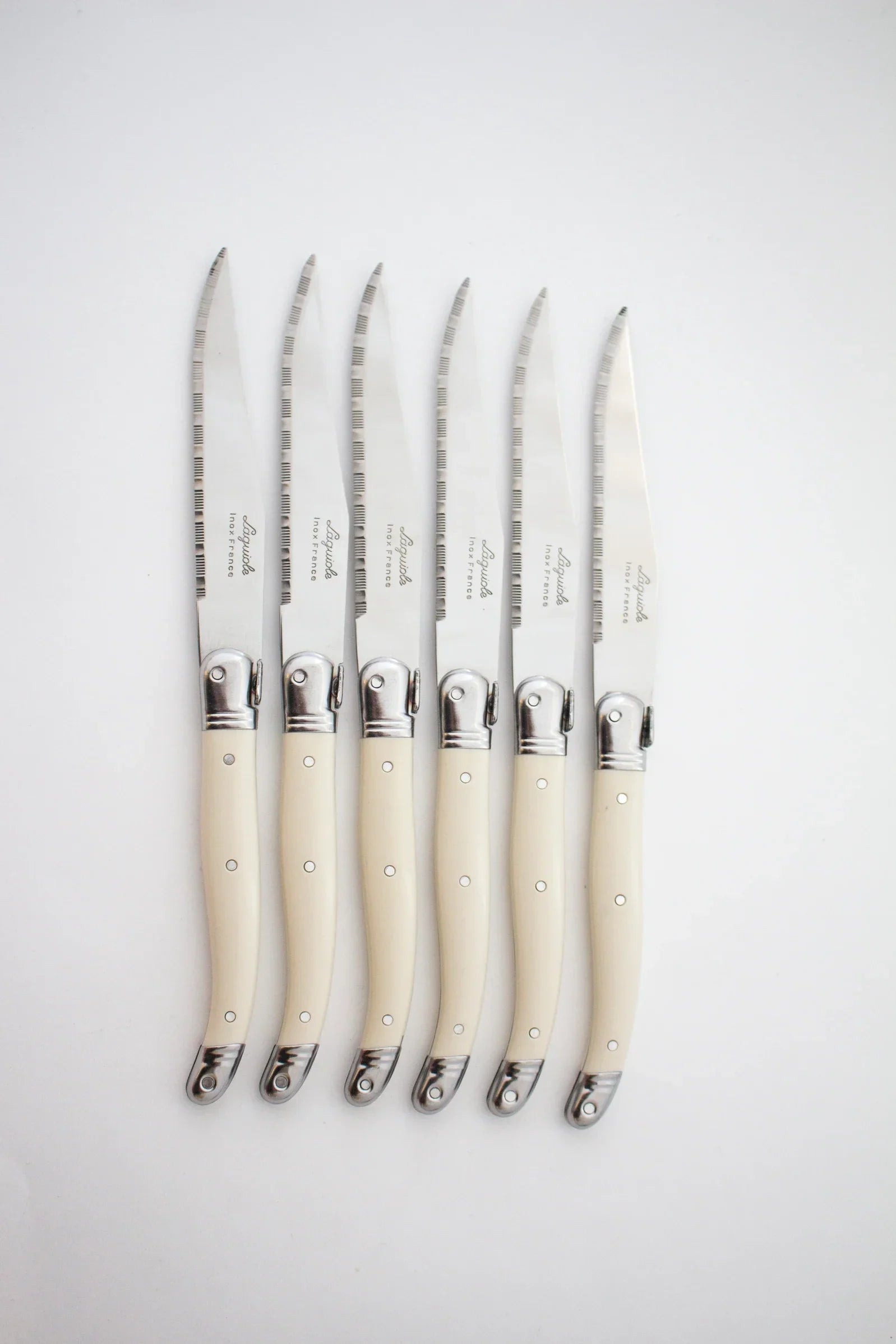 Laguiole Ivory Knives Cutlery Set in Presentation Box, Set of 6