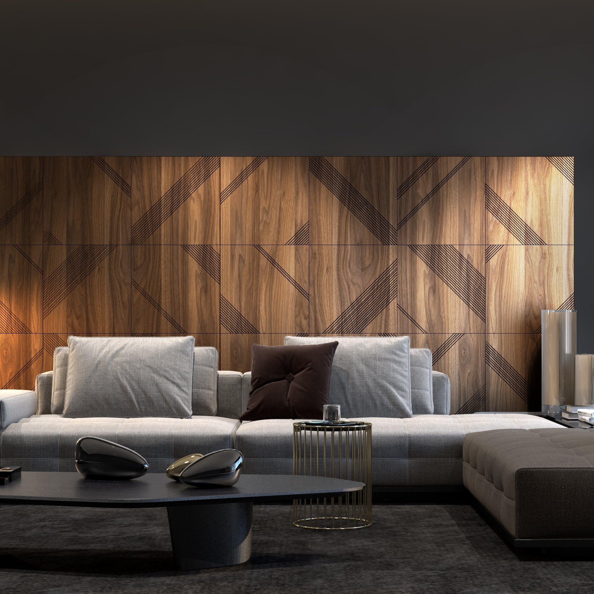 Modular Dark Wood Wall Panels-0