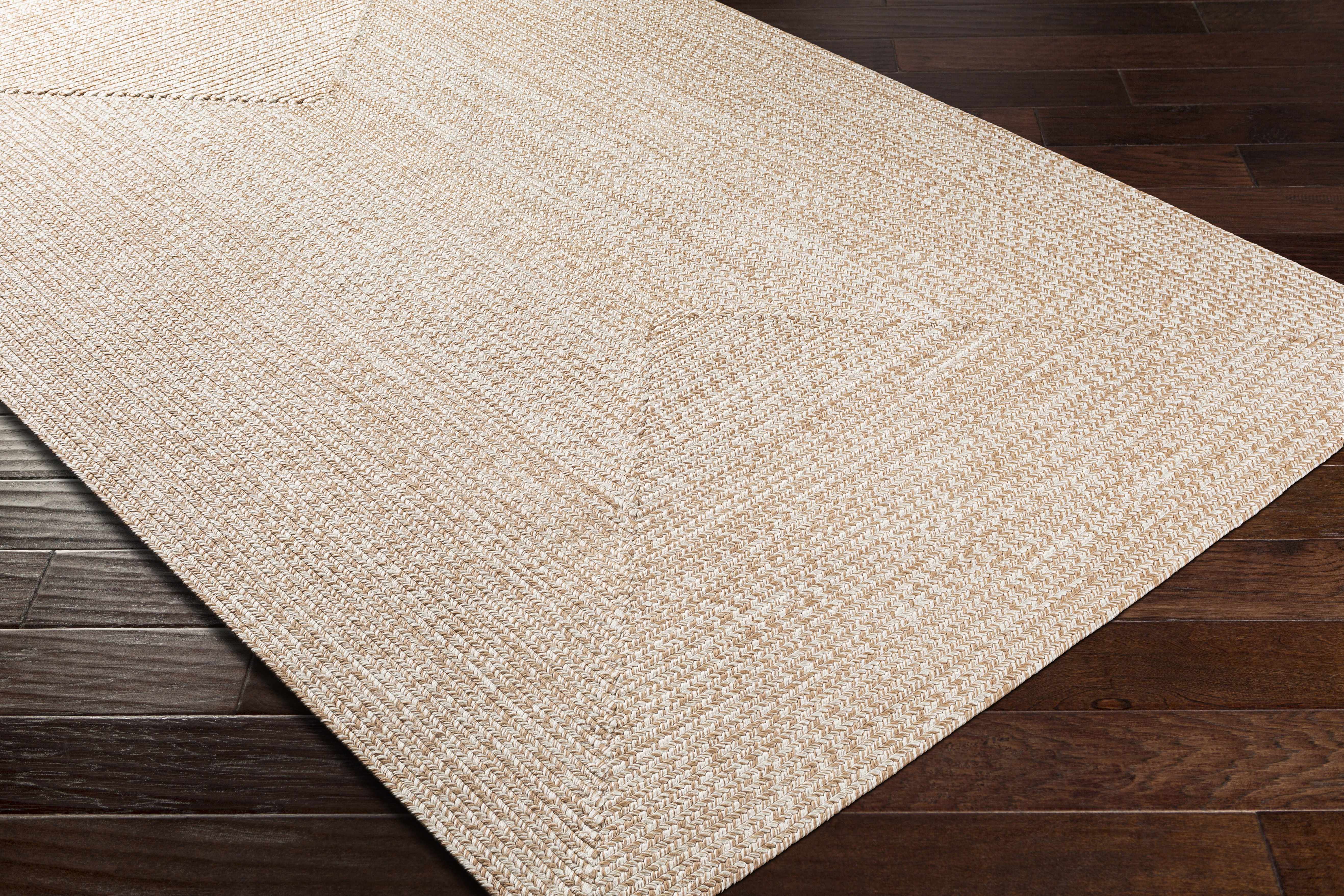 Cream Braided Faux Jute Outdoor Rug