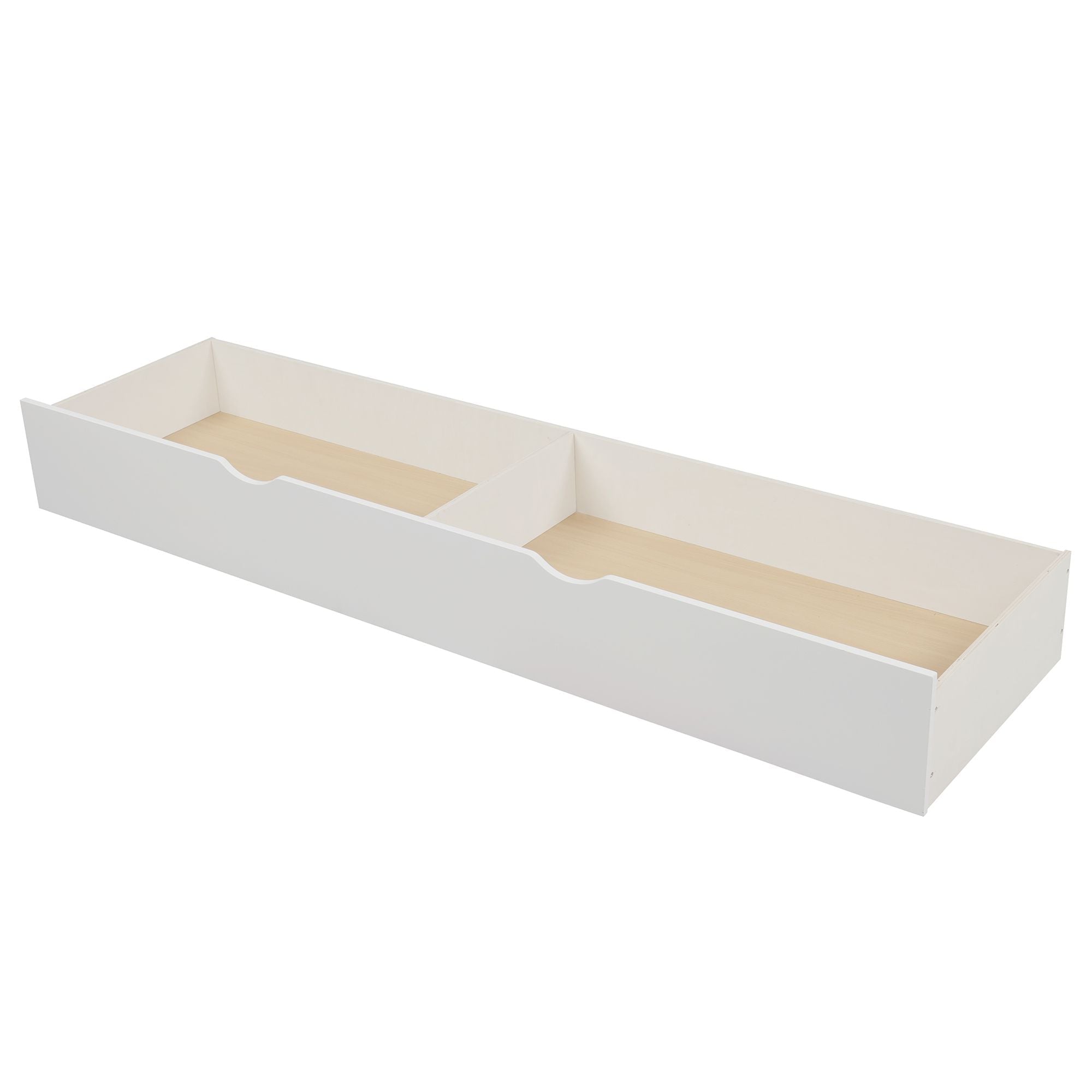 Flexible Twin over Full Convertible Wood Bunk Bed with Storage Shelves and Drawers White | Just Better Bunk Beds