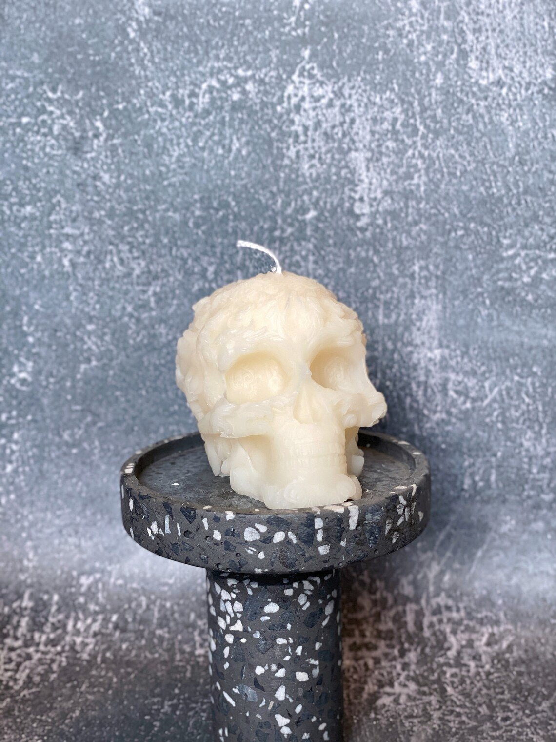 Floral Skull Handmade Soy Wax Candle-2