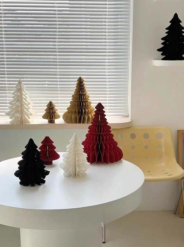 Foldable Accordion Christmas Tree Set of 2Pcs - Decoration for Table Shelf & Window-3