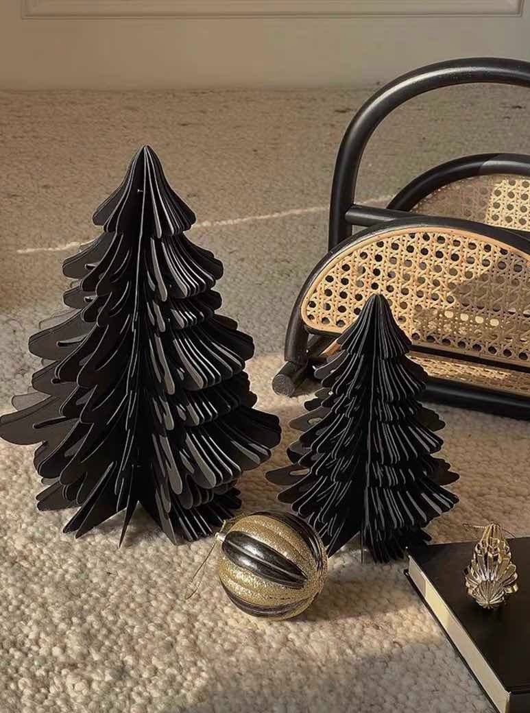 Foldable Accordion Christmas Tree Set of 2Pcs - Decoration for Table Shelf & Window-7