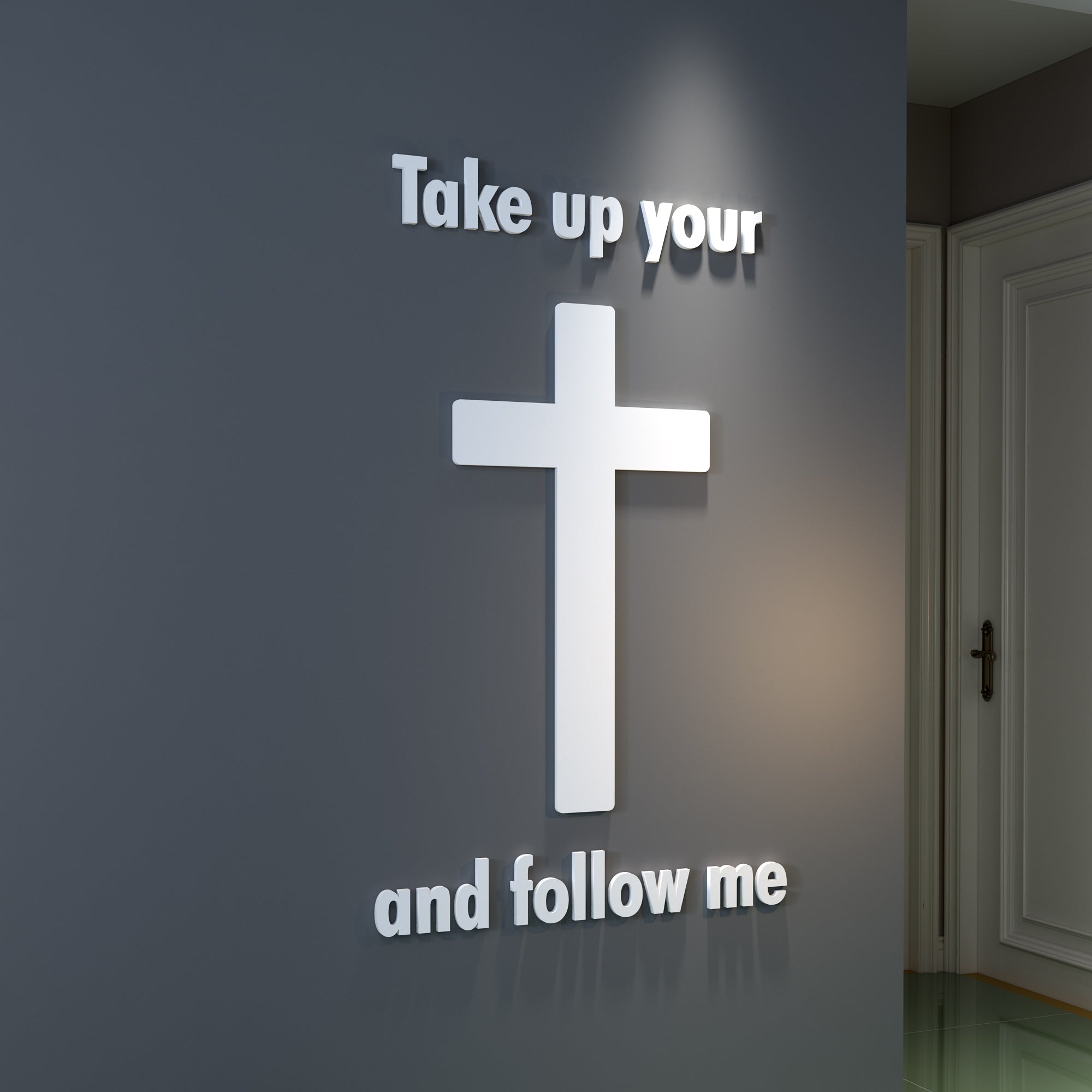 Take Up Your Cross and Follow Me 3D Wall Decor-1