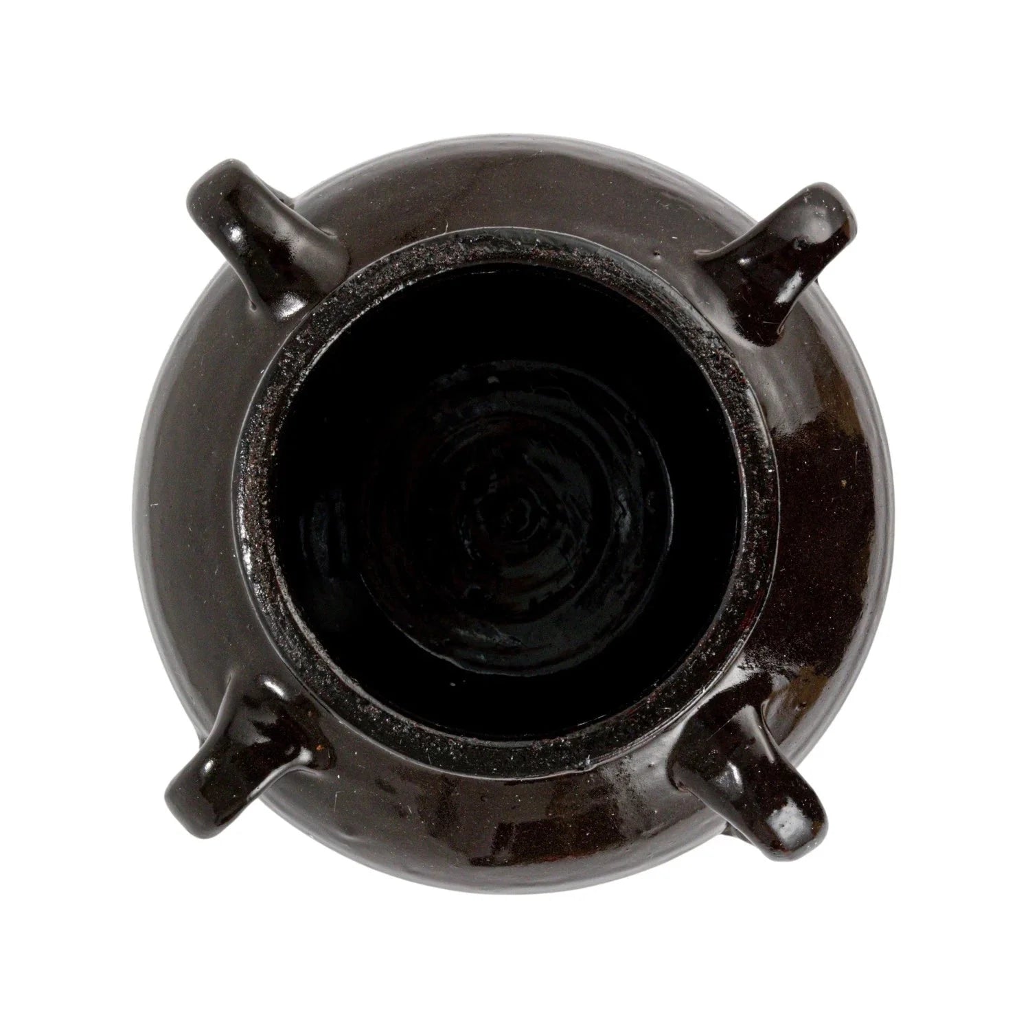 Found Black Clay Jar with Handles