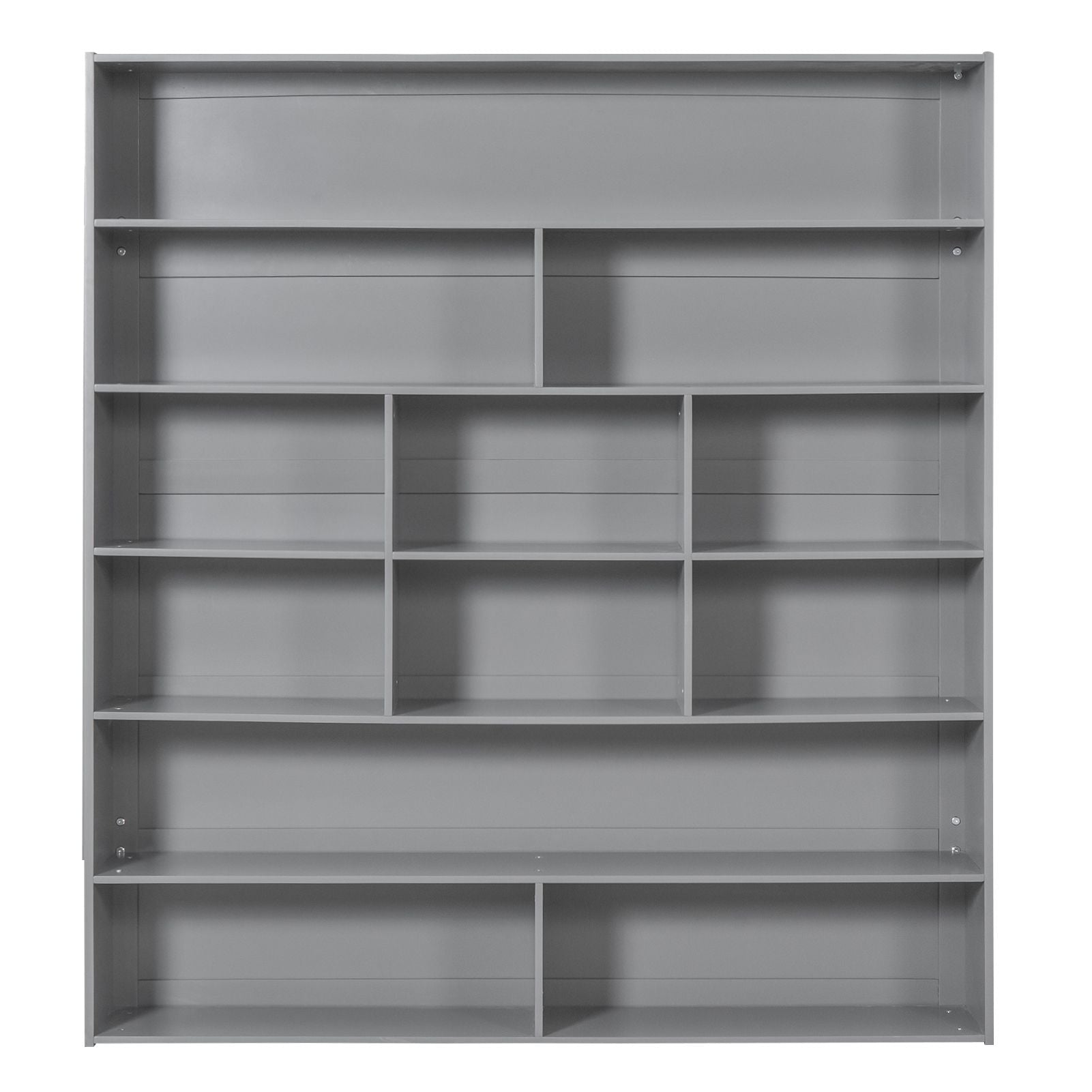 Full Over Full Wood Bunk Bed with Storage Drawers and Multi-Layer Cabinet, Gray | Just Better Bunk Beds