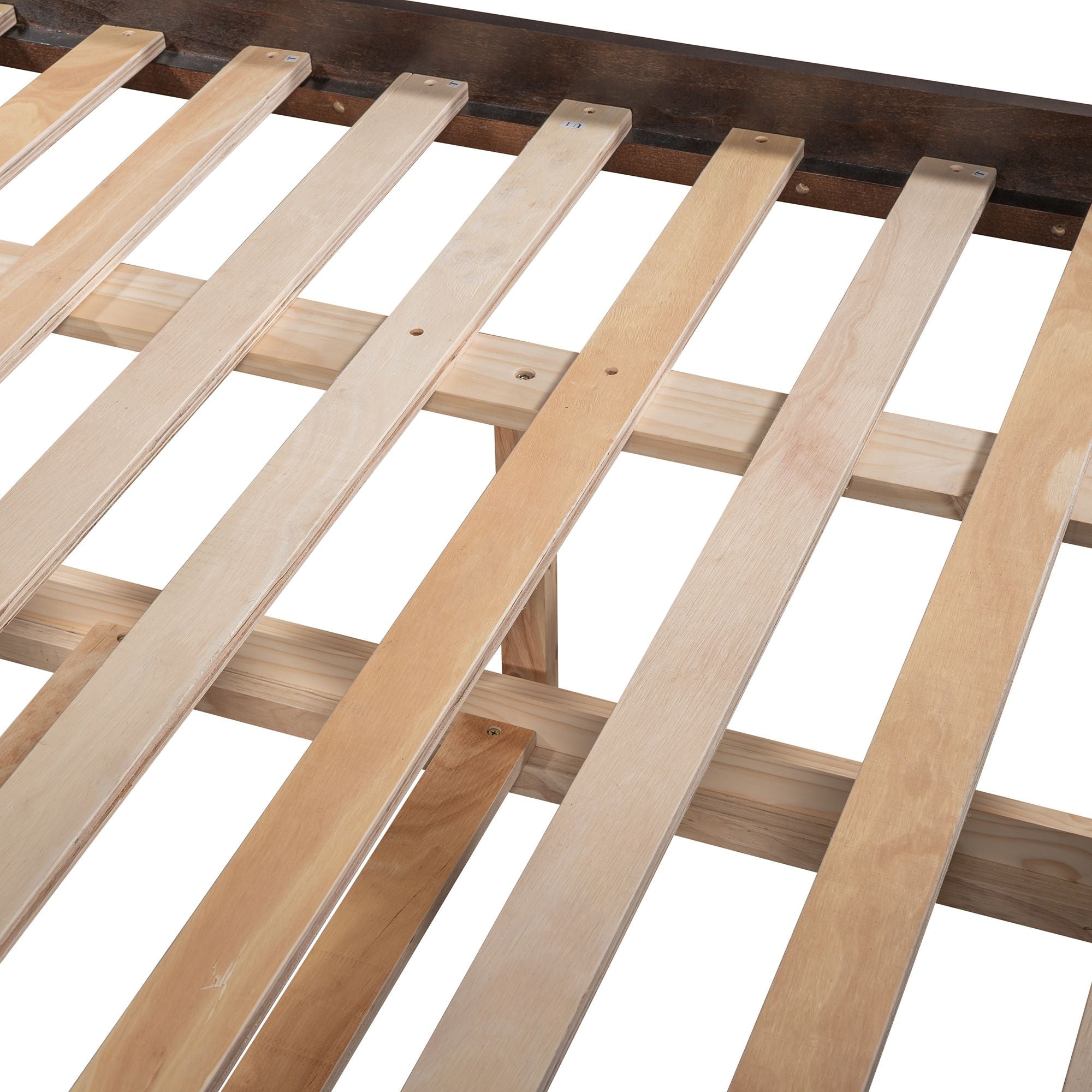 Full Over Full Wood Bunk Bed with Twin Trundle Storage, Espresso Finish | Just Better Bunk Beds