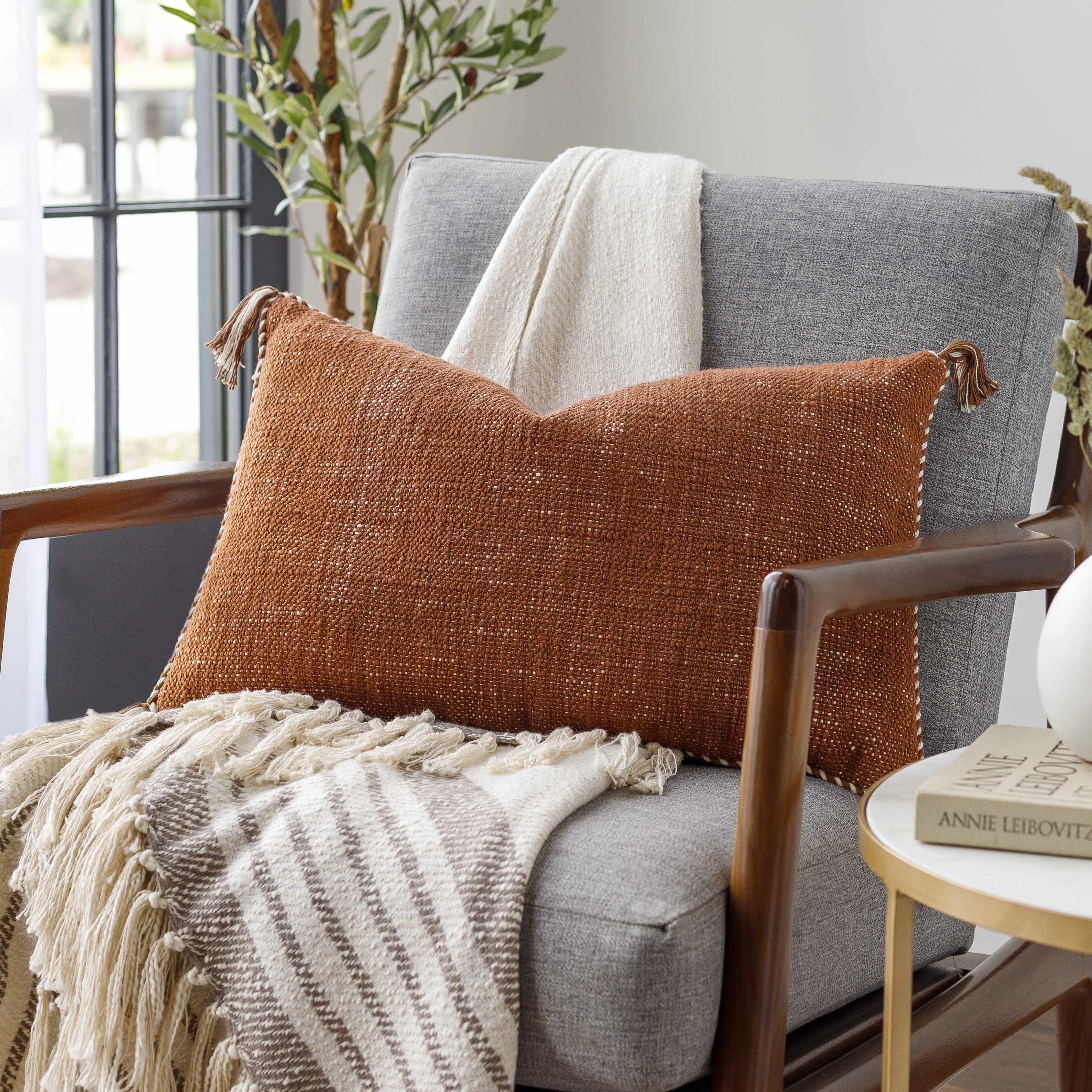 Gamewell Brown Square Throw Pillow - Clearance-3