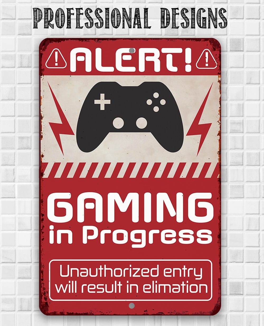 Gaming In Progress - Metal Sign