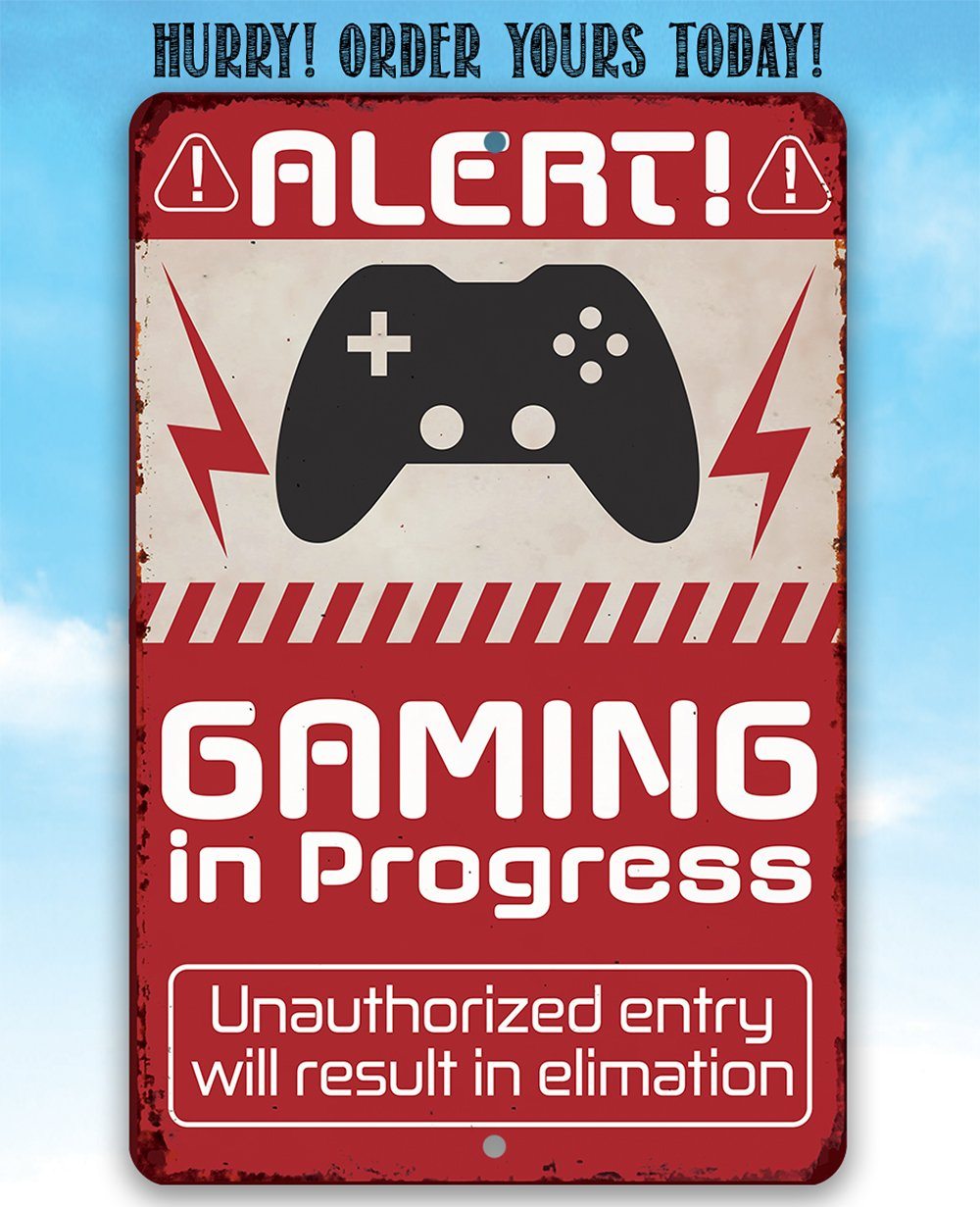 Gaming In Progress - Metal Sign