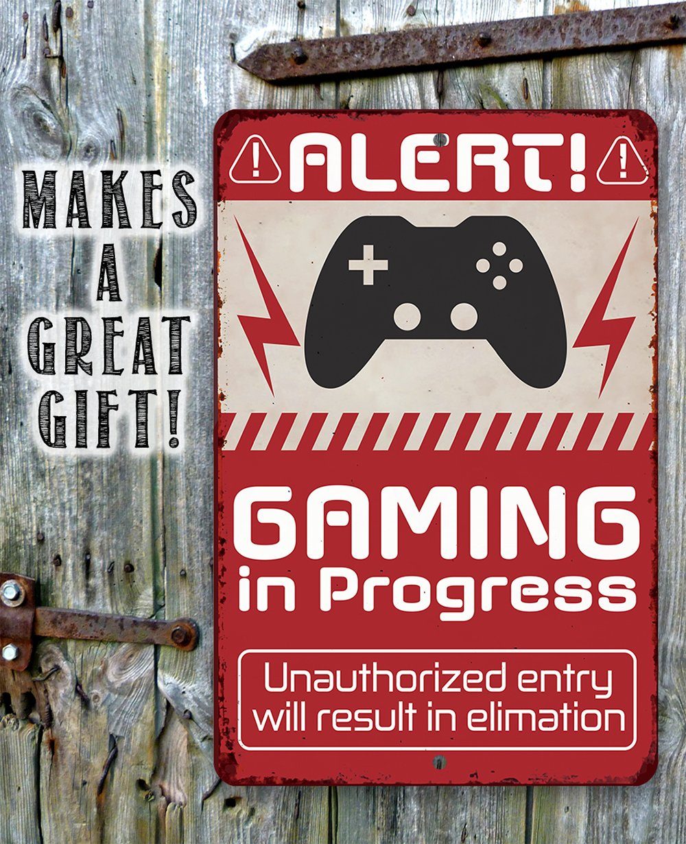 Gaming In Progress - Metal Sign