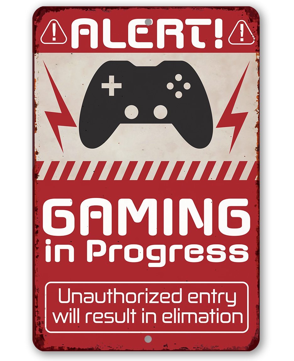 Gaming In Progress - Metal Sign