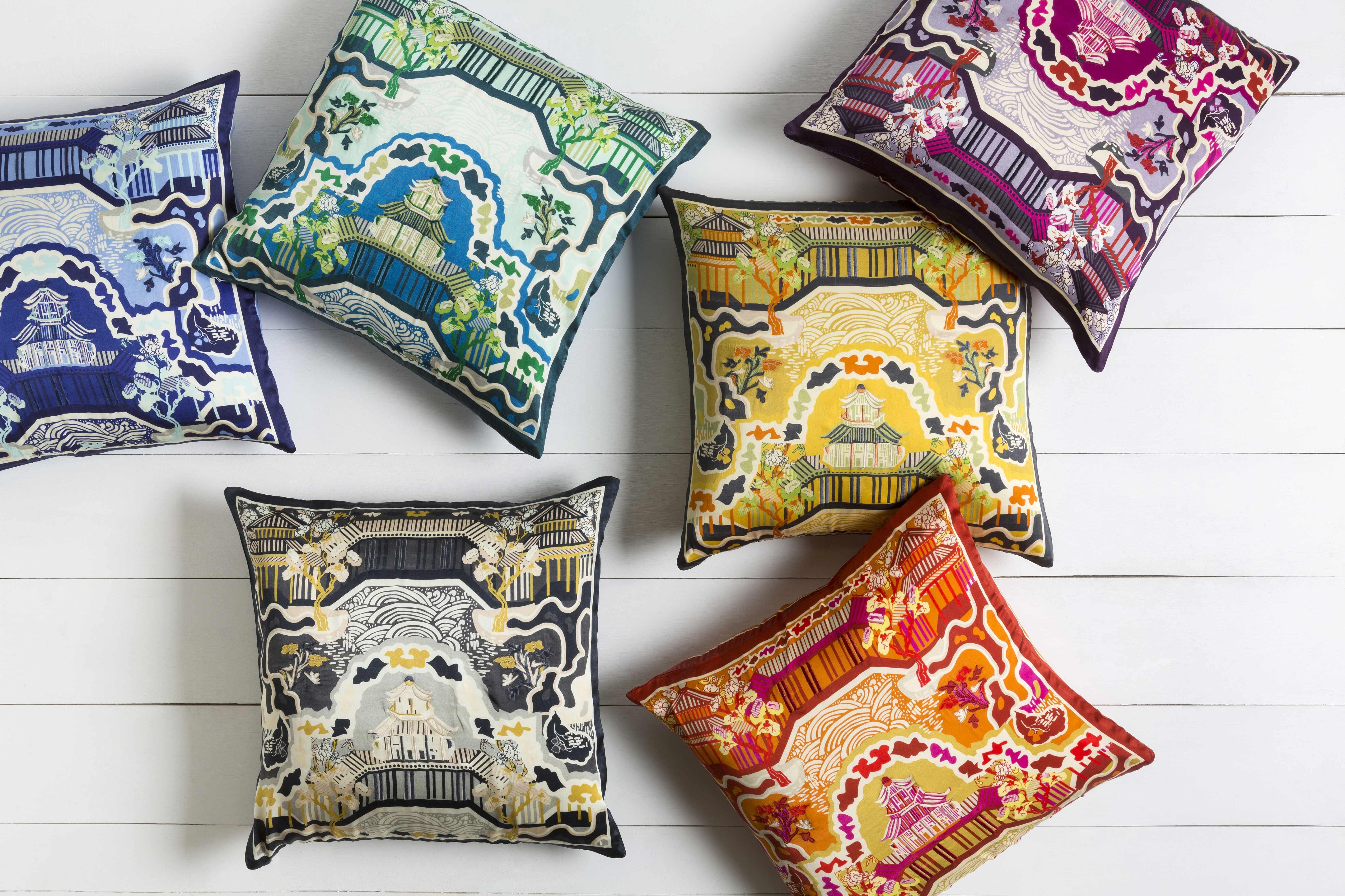 Nerang Green&Blue Pagoda Accent Pillow - Clearance - PRHOMZ