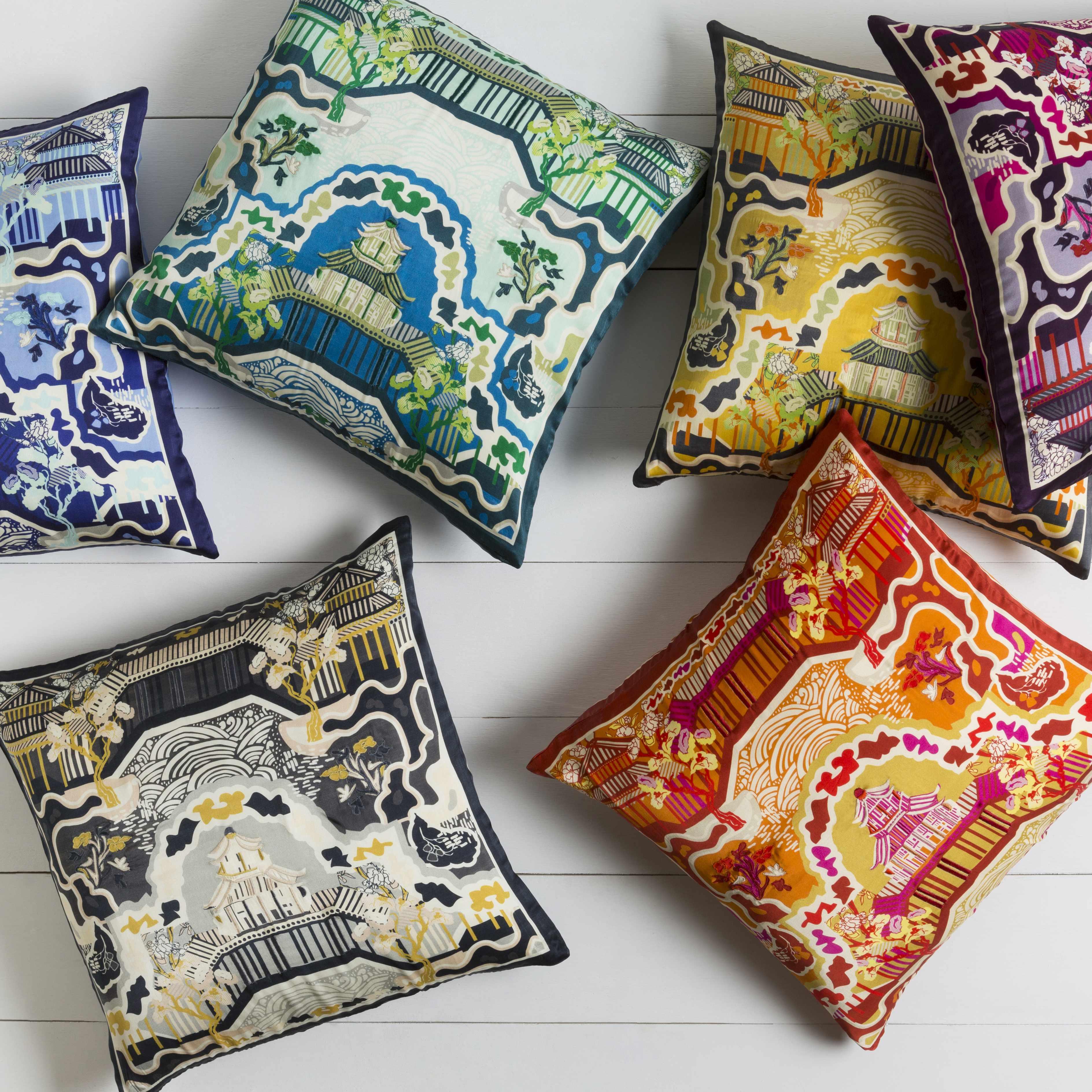 Nerang Green&Blue Pagoda Accent Pillow - Clearance - PRHOMZ