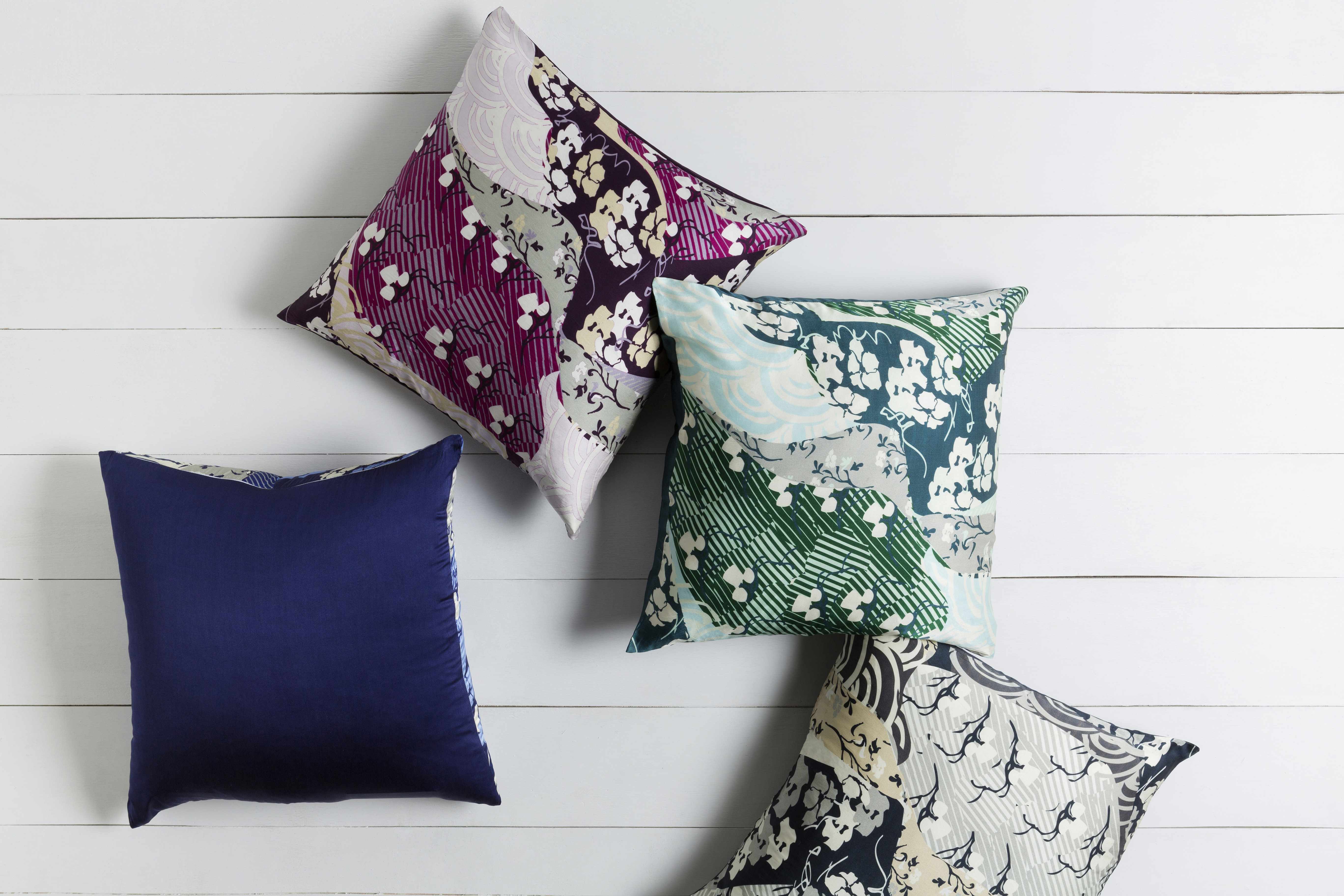 Kinta Navy Floral Geometric Throw Pillow - Clearance-3