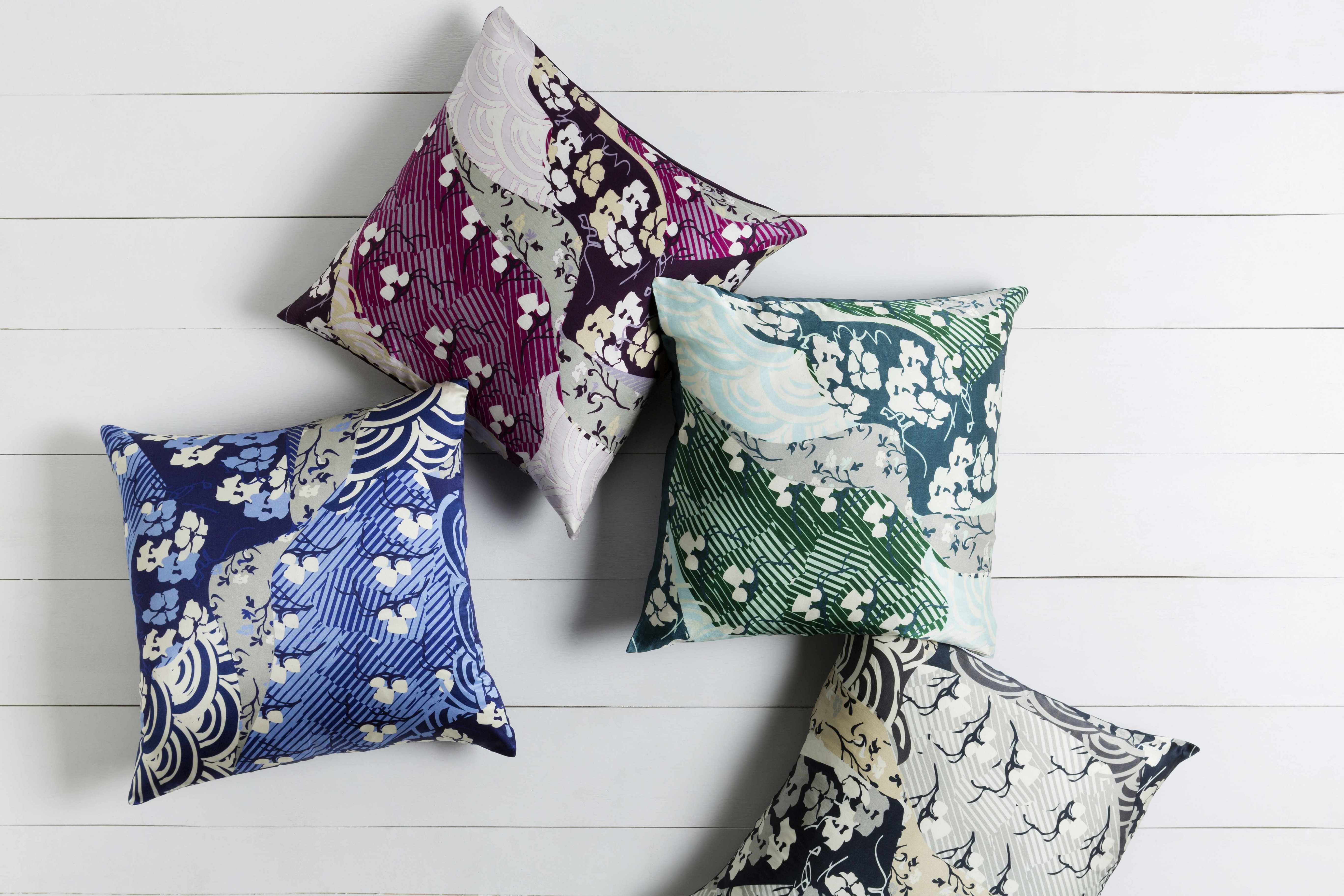 Kinta Navy Floral Geometric Throw Pillow - Clearance-2