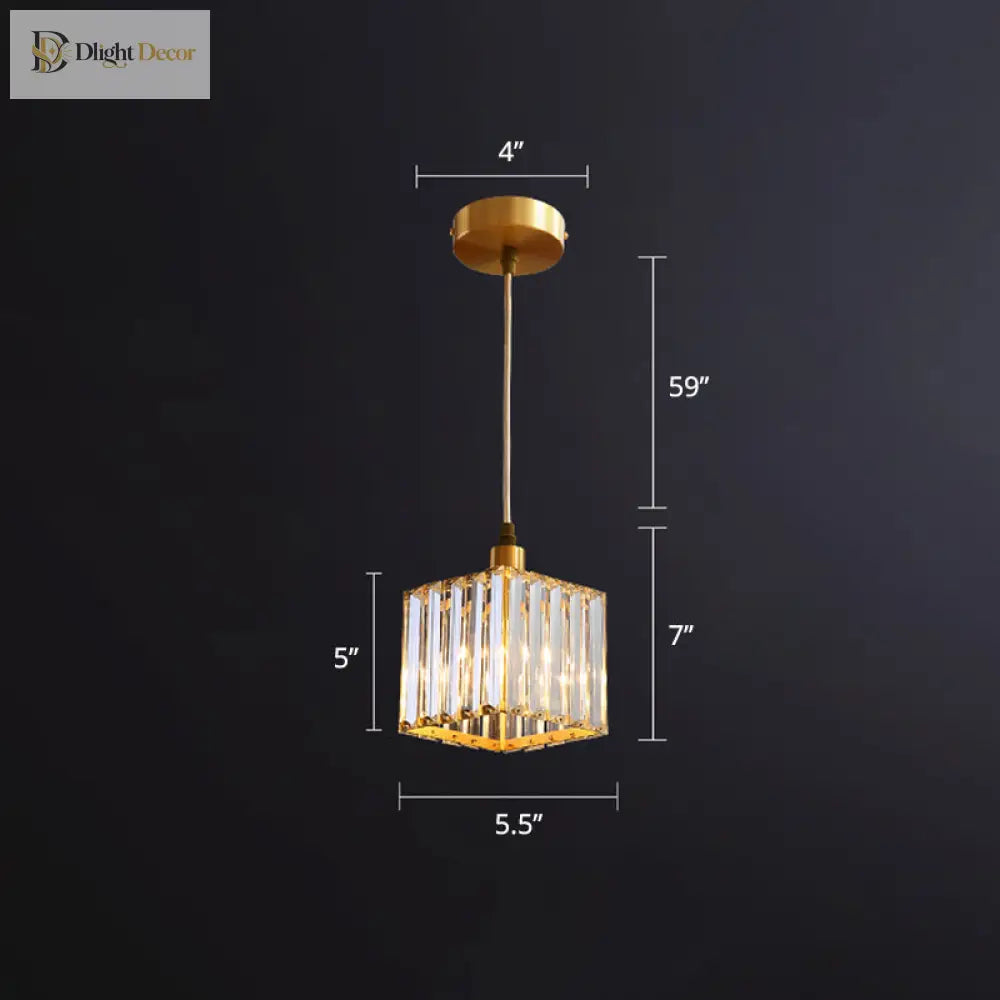 Gemma Crystal Gold Pendant Light | Dining Room Lighting