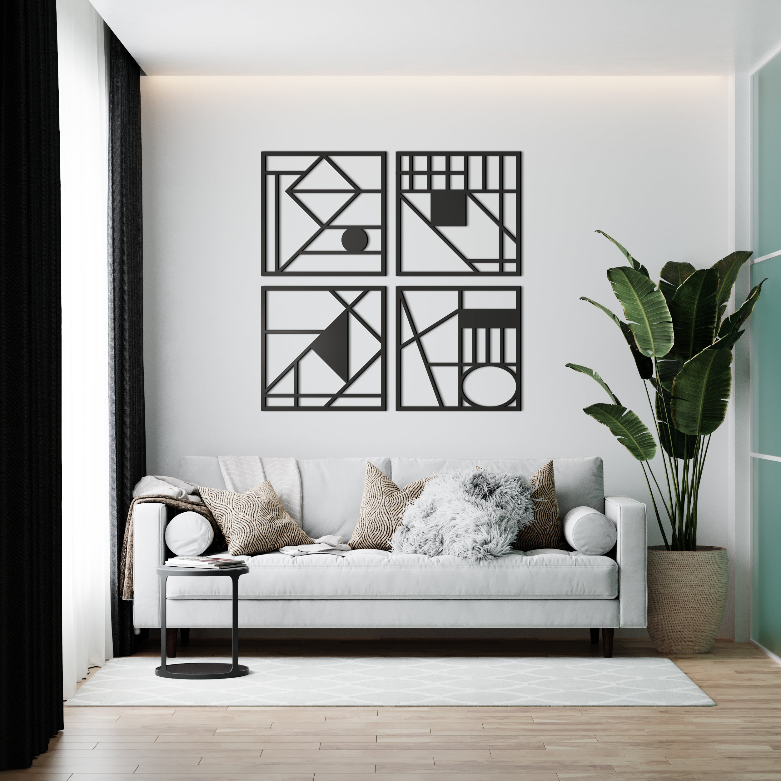 Geometric Composition 3D Wall Art-1