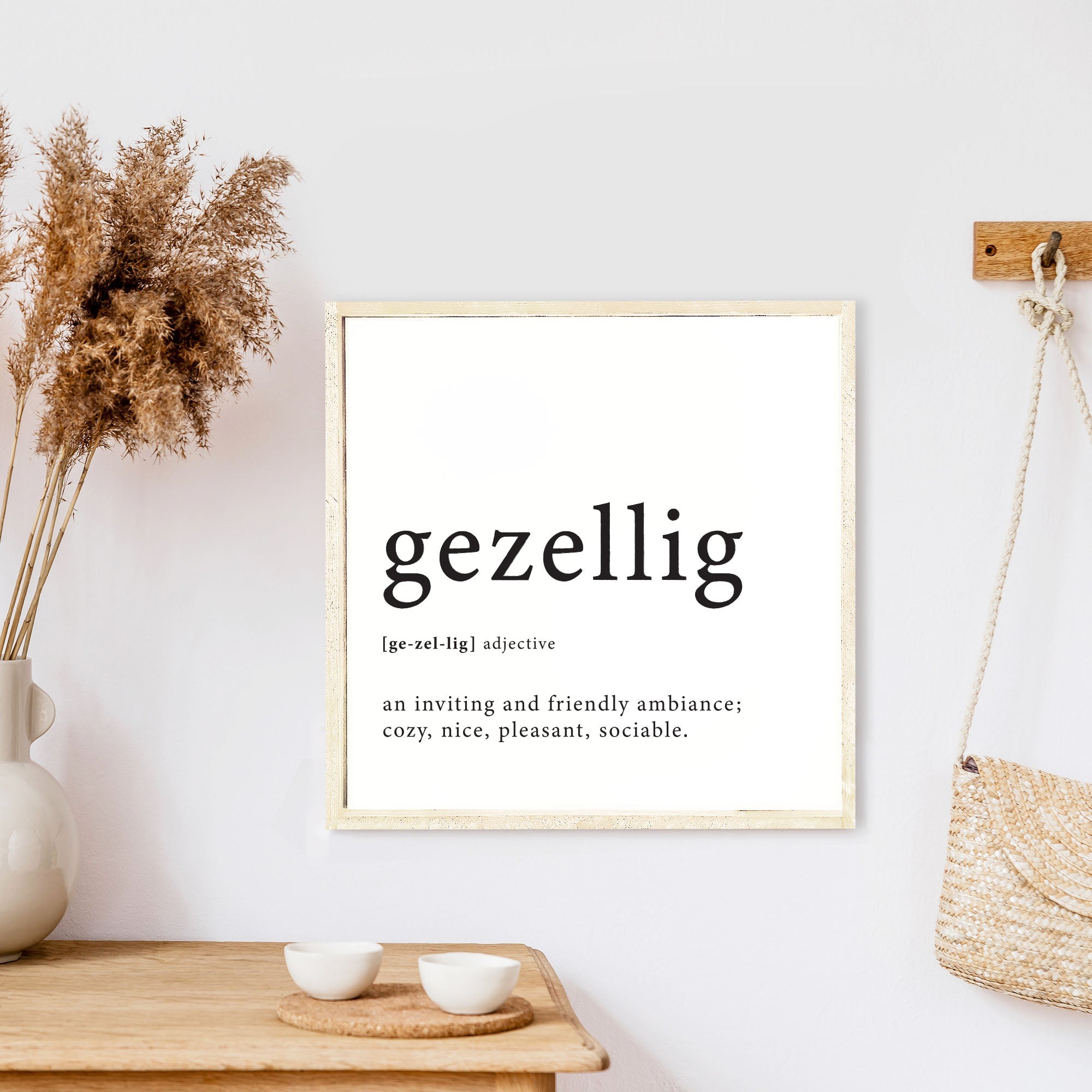 B01 Dutch Gezellig Definition Wood Sign-3