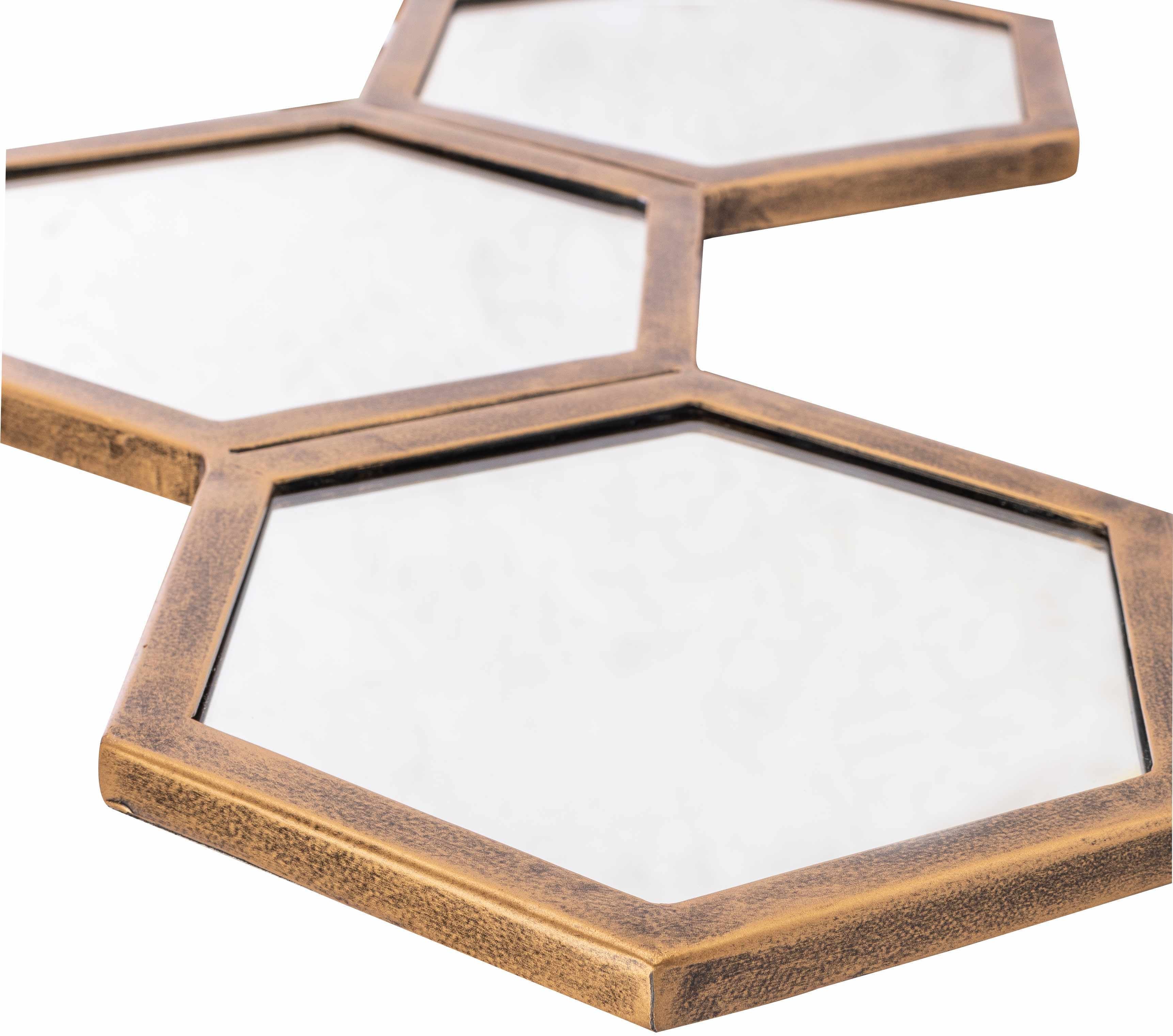 Gitagum Rustic Gold Honeycomb Mirror-2