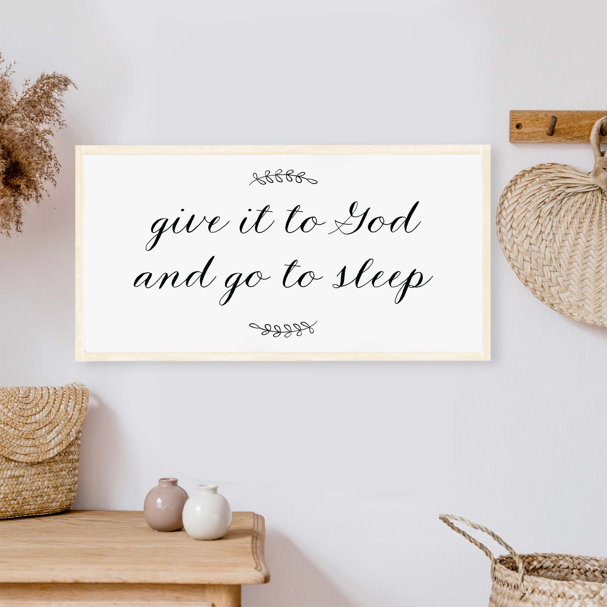 Give It To God And Go To Sleep Wood Sign-7