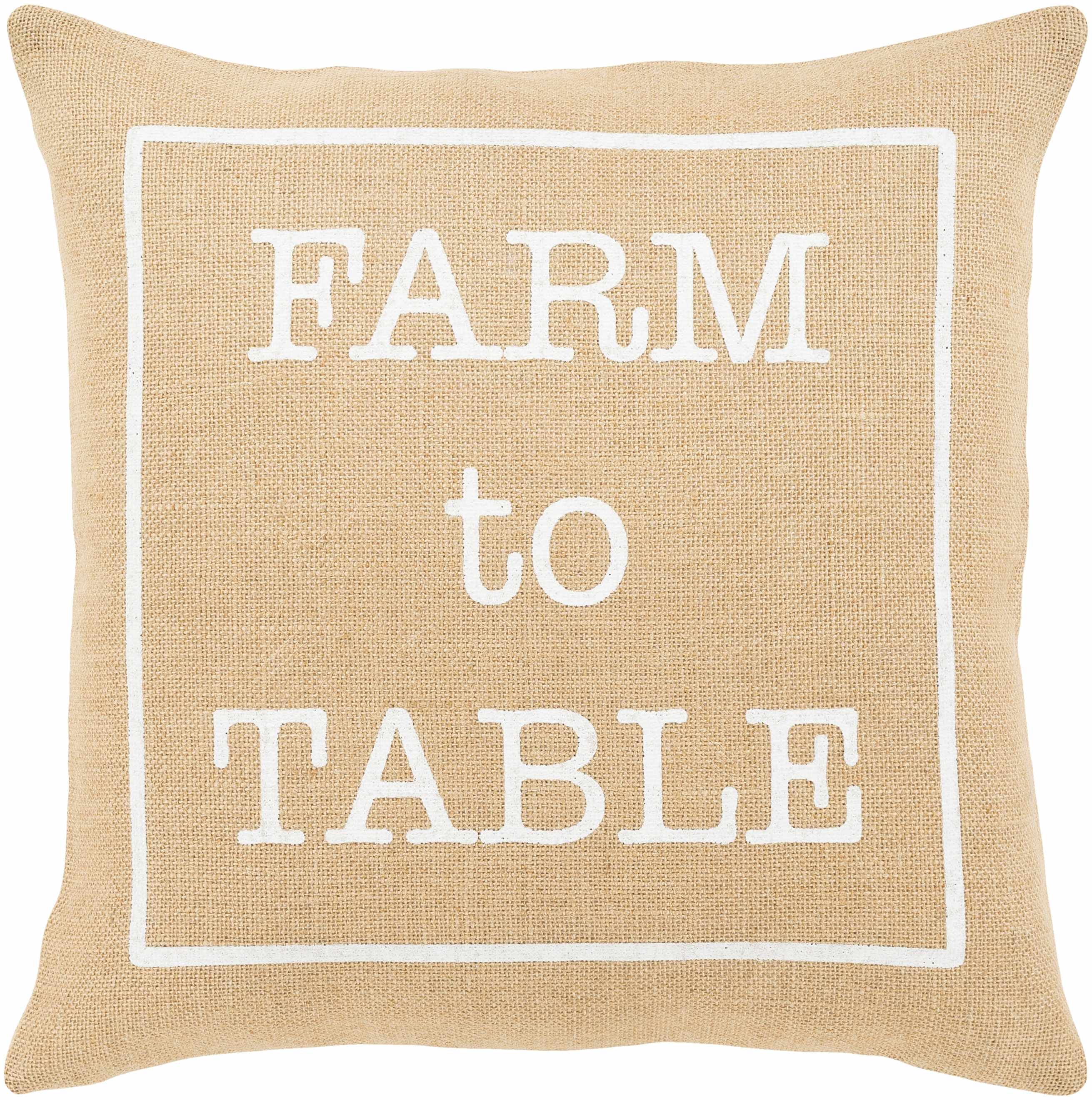Farm to Table - Jute Square Pillow Cover - Clearance-0