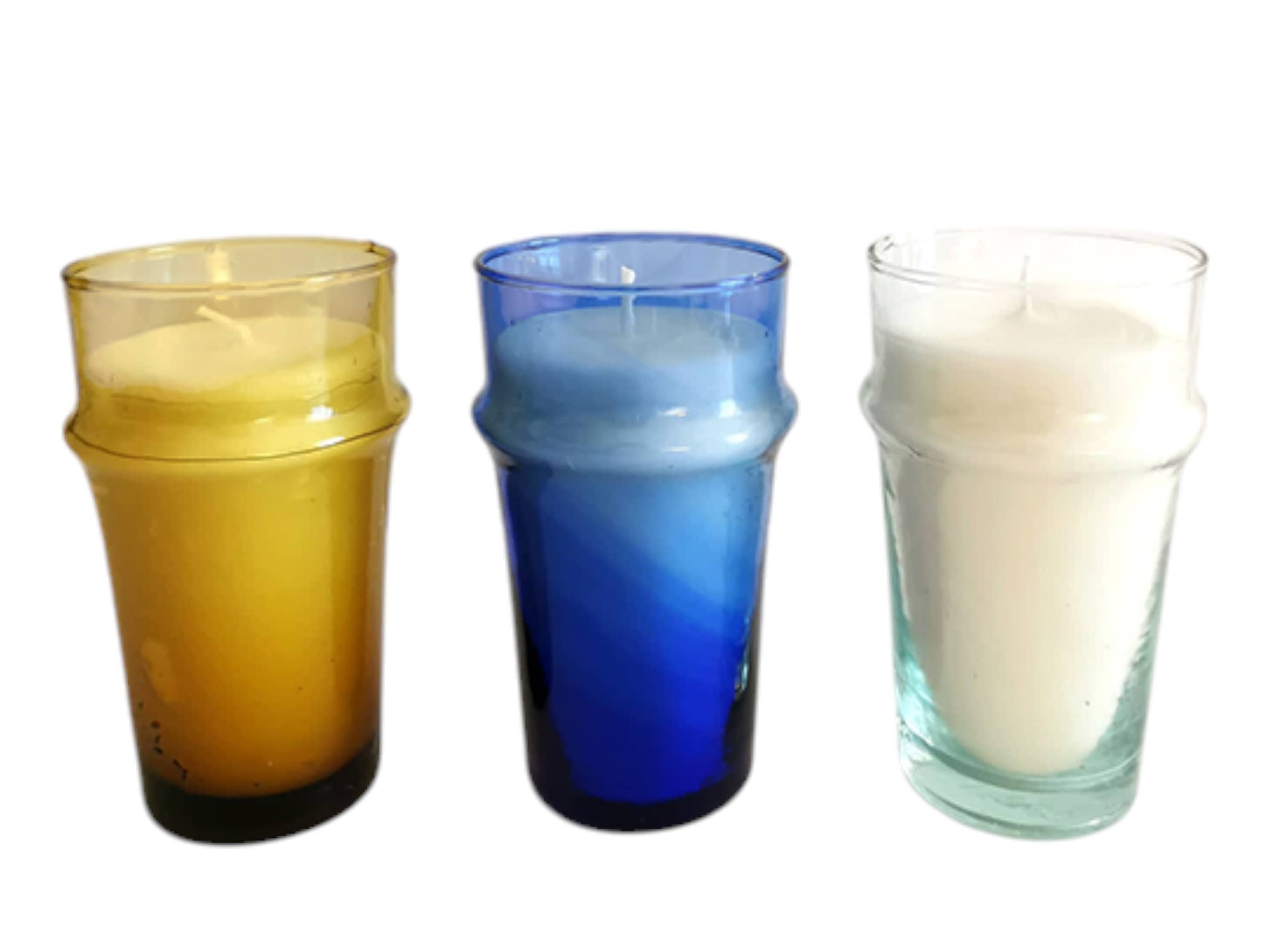 Hand-Blown Recycled Glass Candle  Holders-3