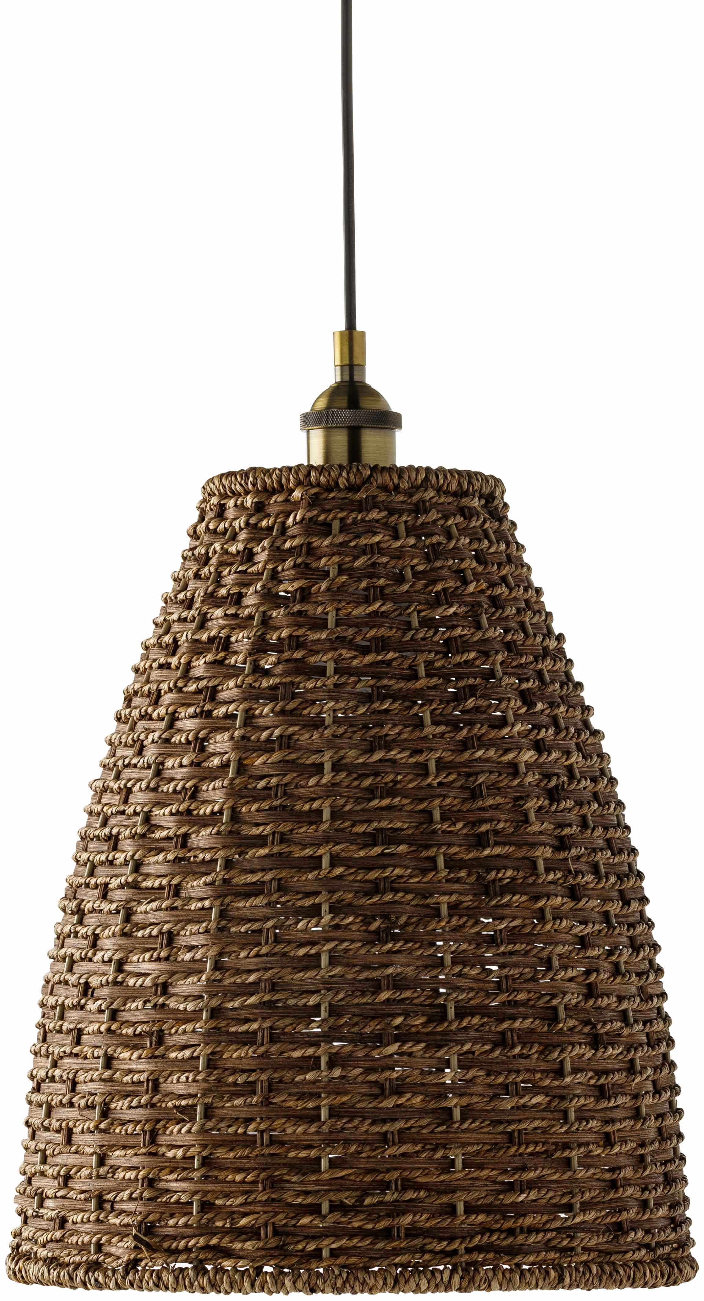 Ferreyres Southwestern Dark Brown Rattan Pendant-0