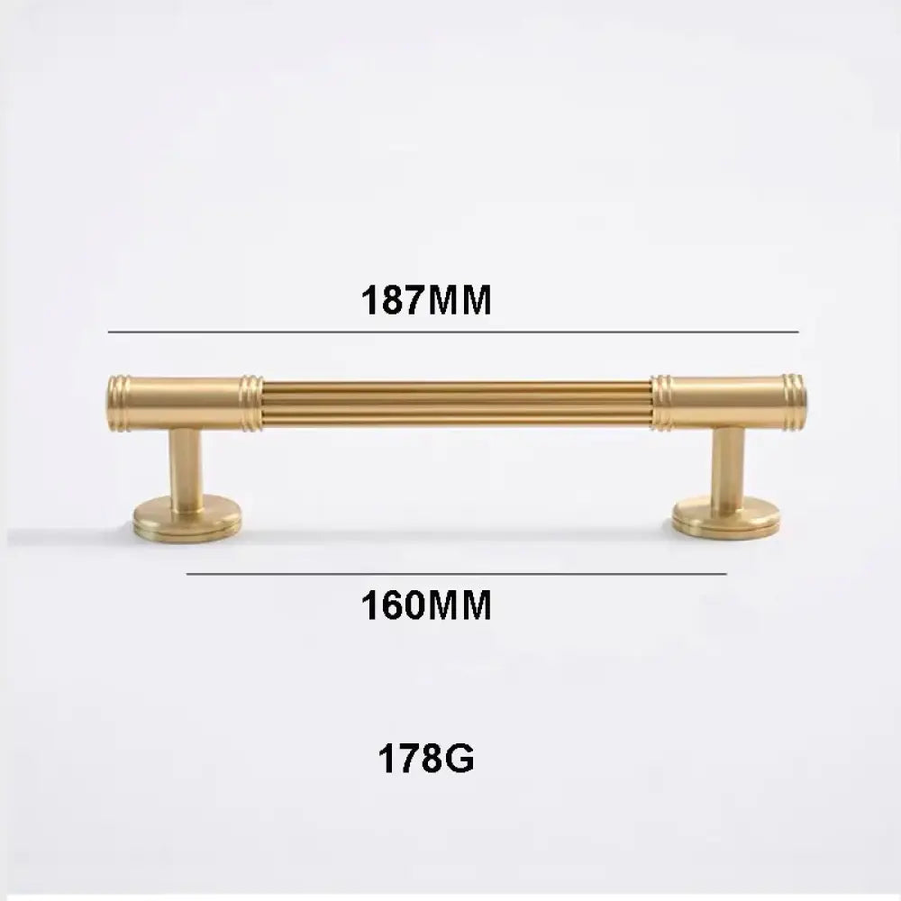 Gold Brass Vertical Linear Cabinet Handles – American-Style Wardrobe and Bar Pulls