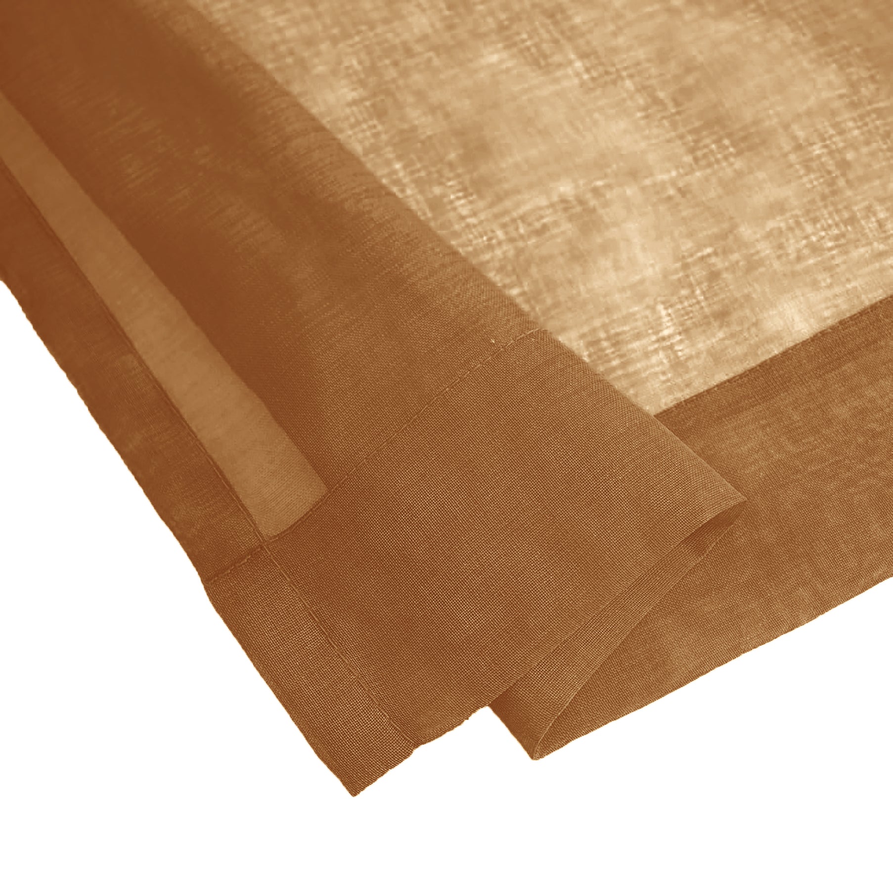 84" Inches Long - Gold Sheer Window Rod Pocket Curtain Set (2 Panels)