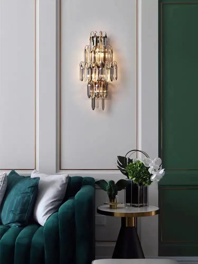 Golden Crystal Chandelier | Modern Dining Room Lighting