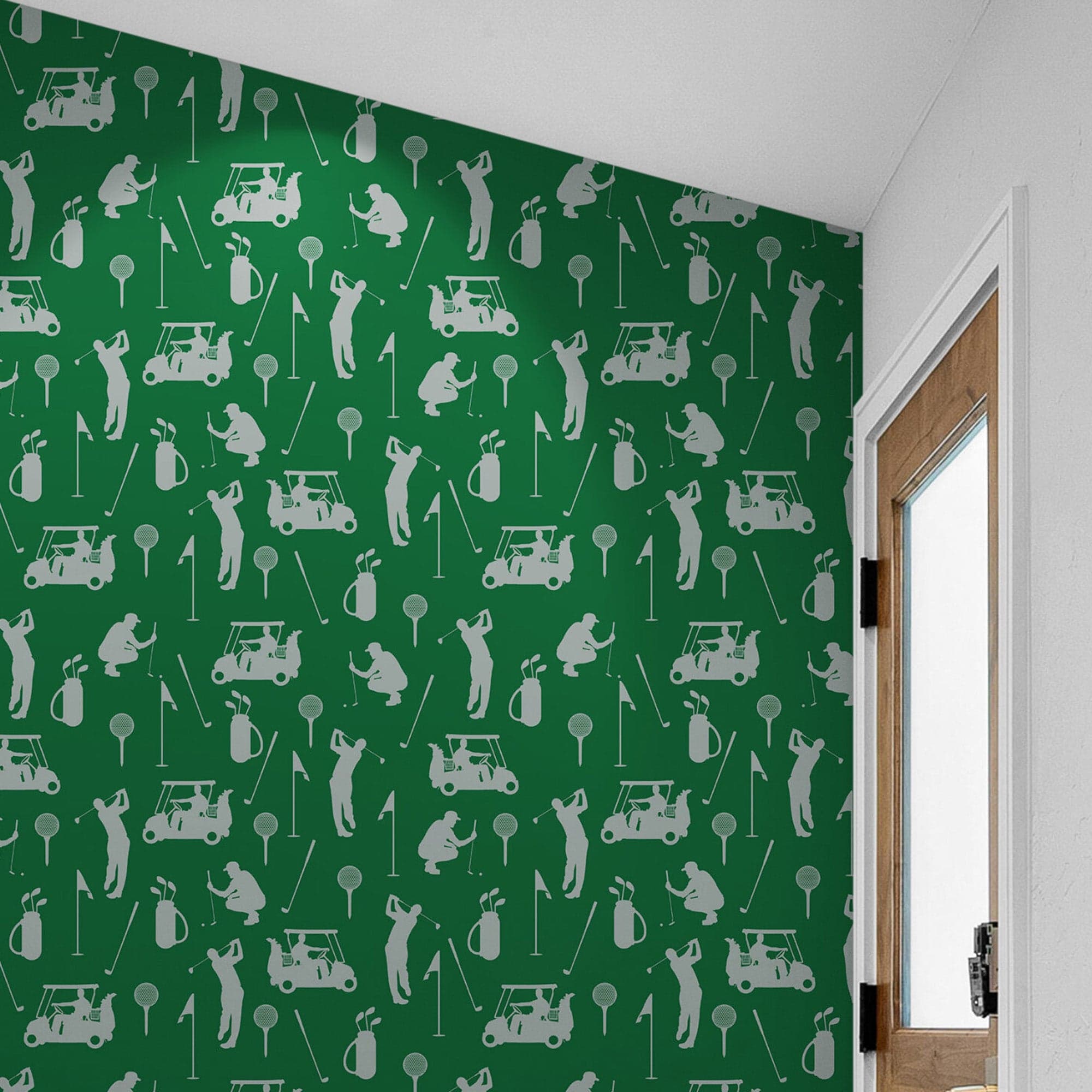 Golf Pattern Green Wallpaper Mural. #6746
