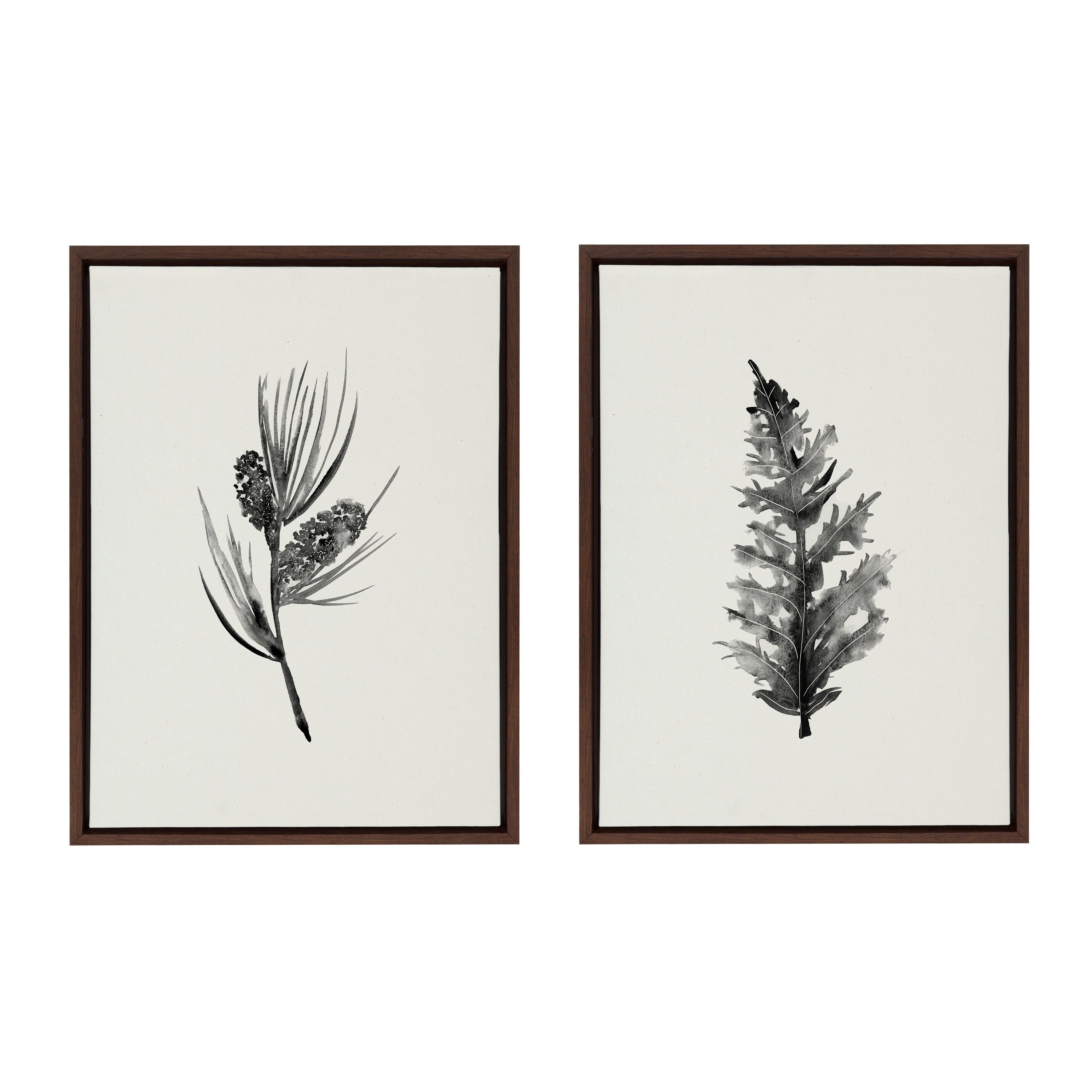 Sylvie Vintage Botanical 3 and 4 Framed Canvas Set by Teju Reval of SnazzyHues