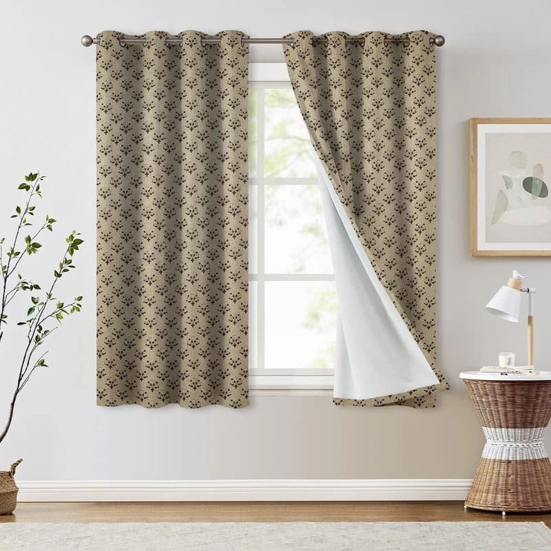 Handmade Diwali Flower Pure Linen Curtains