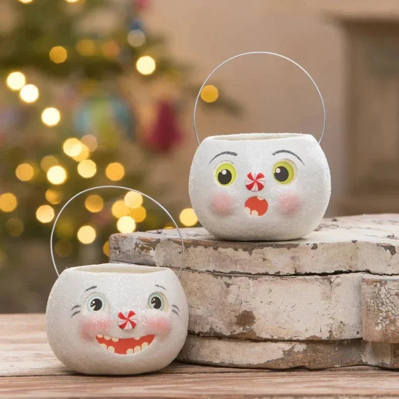 Happy Snowman Bucket Petite by Bethany Lowe Designs-3