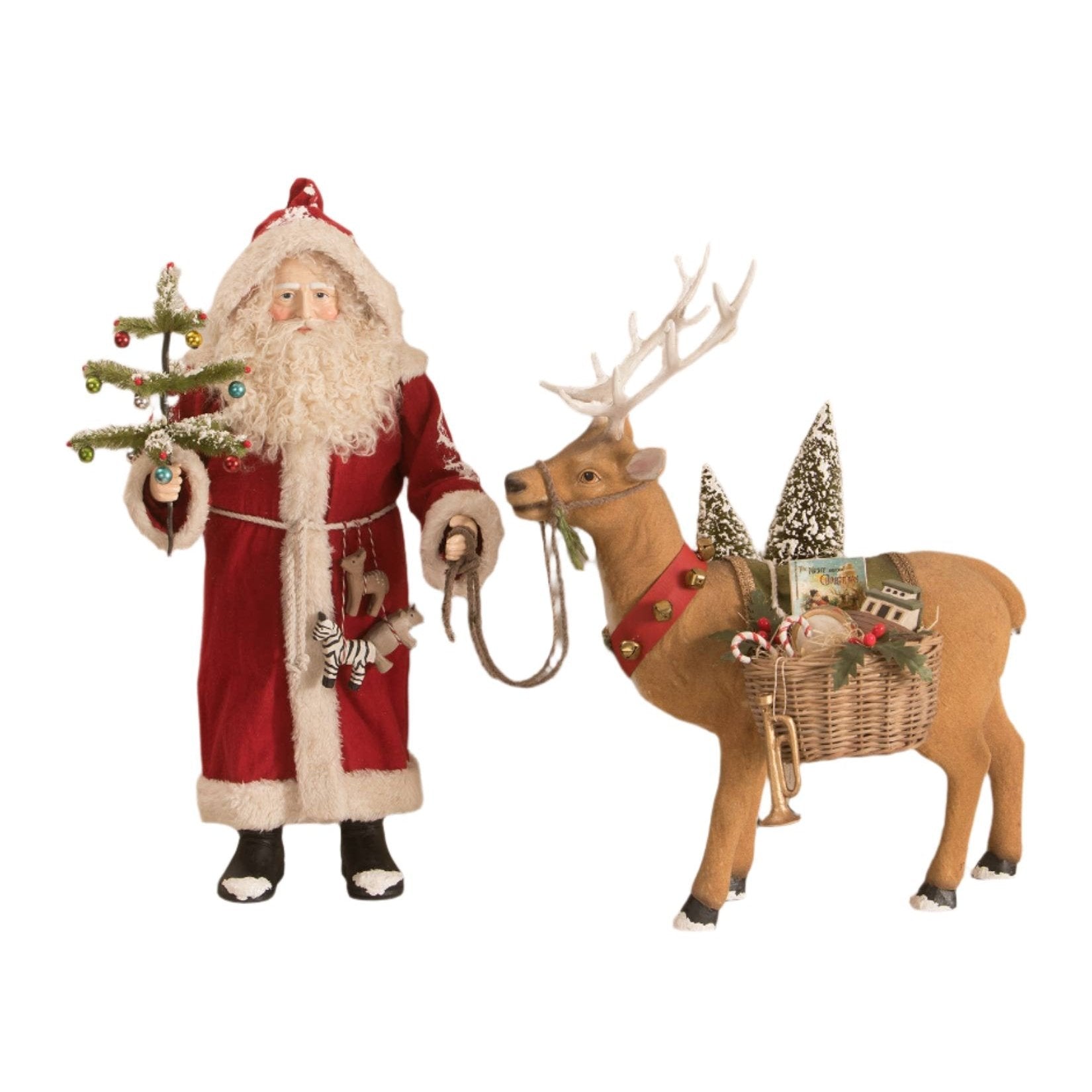 Vintage Santa and Prancer Toy Delivery by Bethany Lowe-0