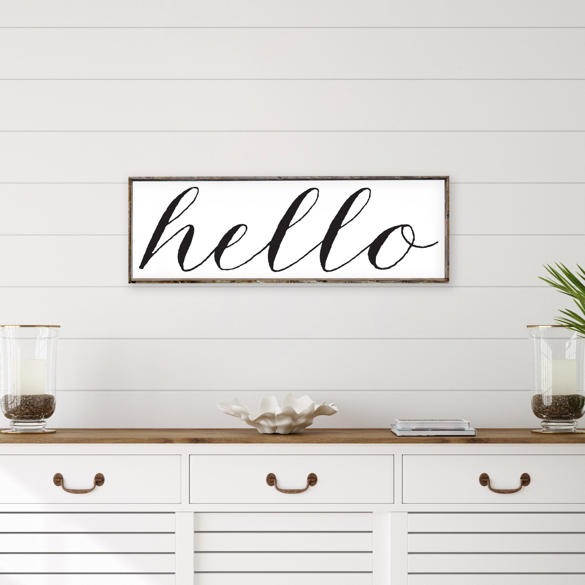 Hello Large Wood Sign-2