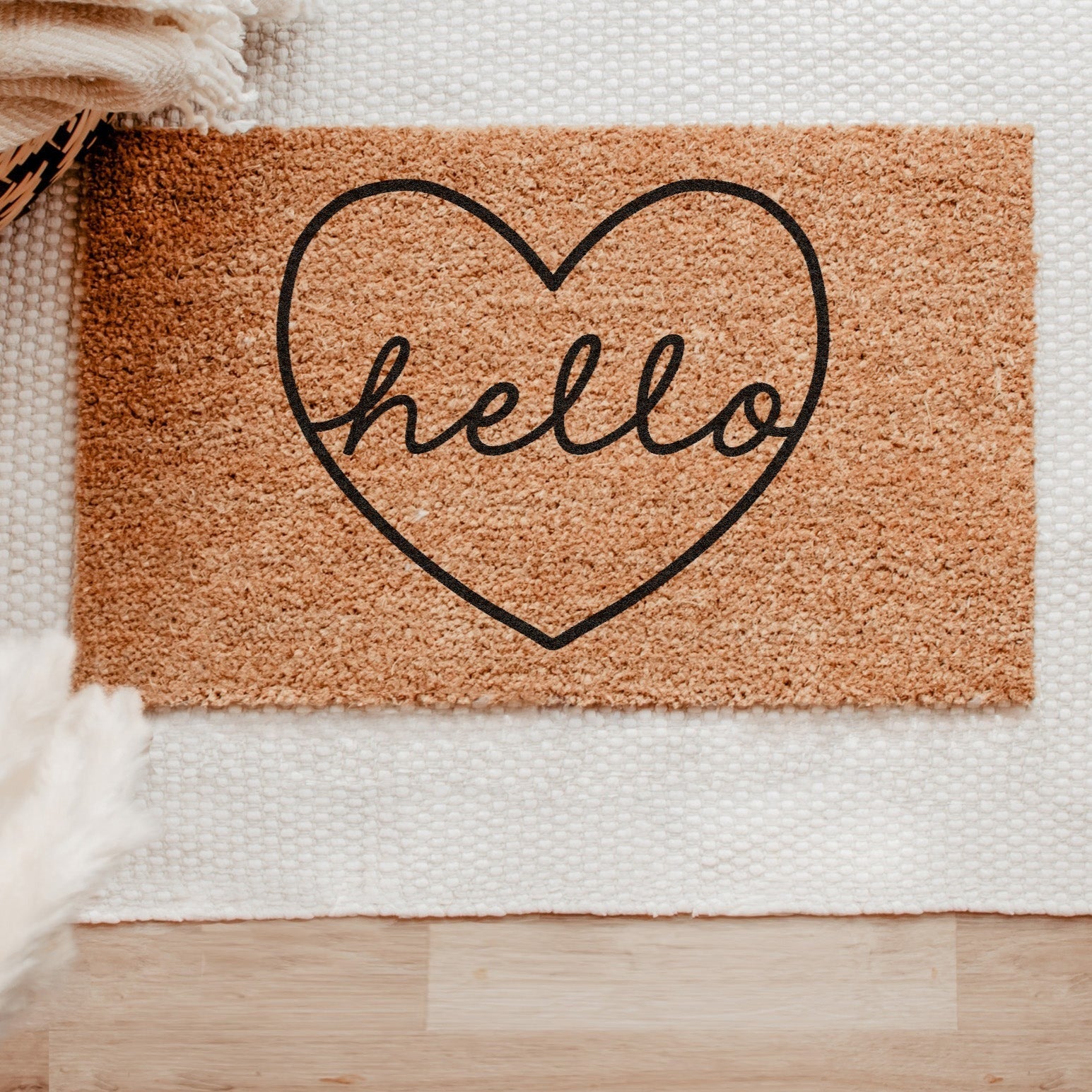 Coir Doormat- Hello Heart-0