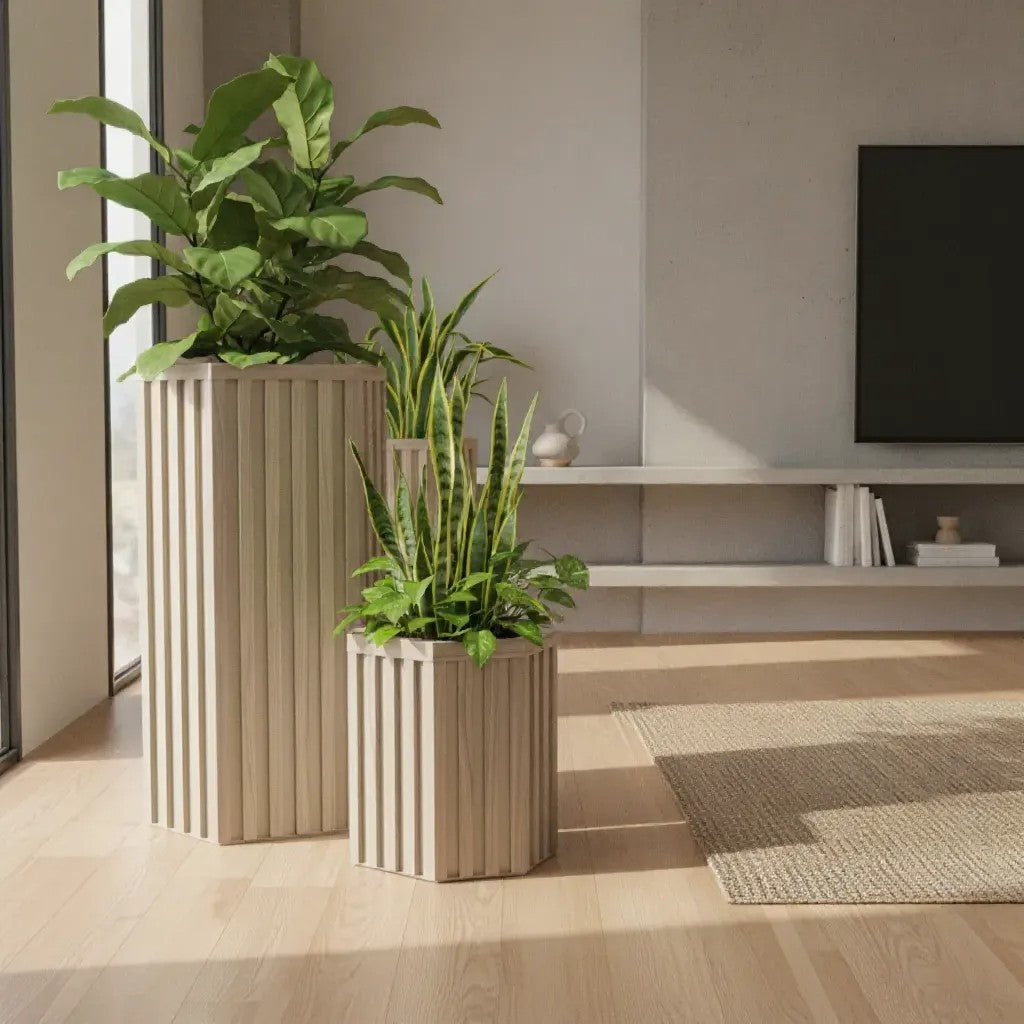 Hexagon Grove Column Planters - Small