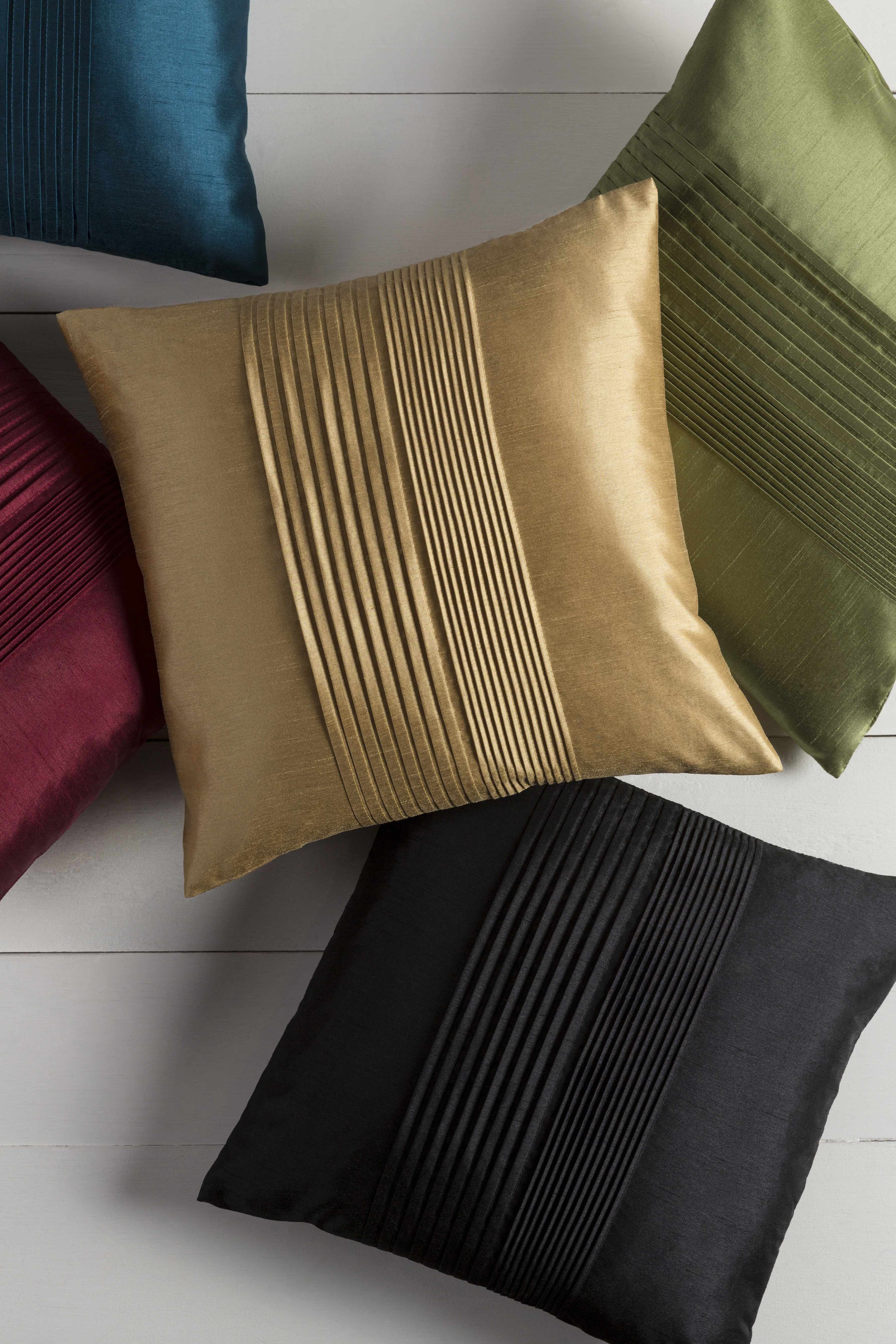 Monolith Mustard Pleated Throw Pillow-4