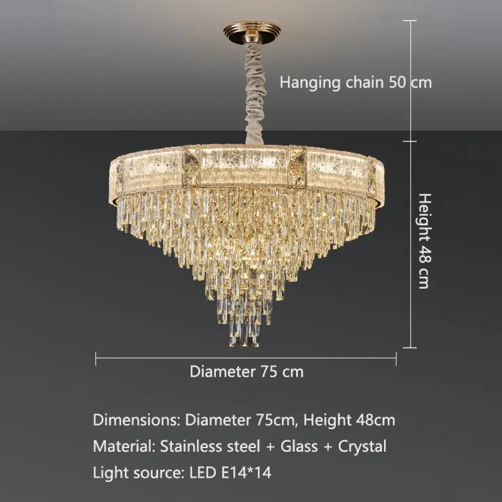 High Crystal Chandelier | Modern Hotel & Villa Lighting