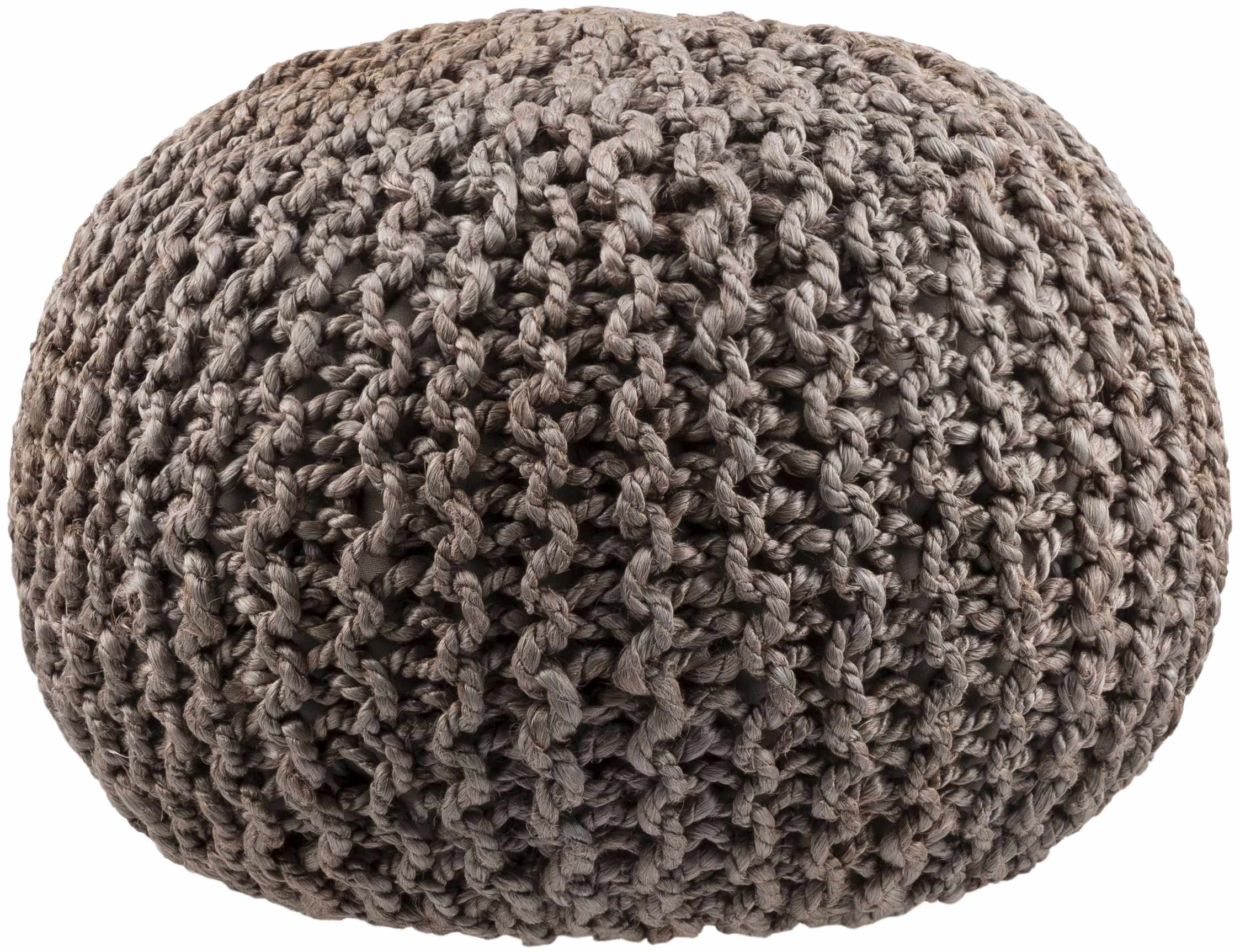 Hauenstein Knitted Jute Pouf-2