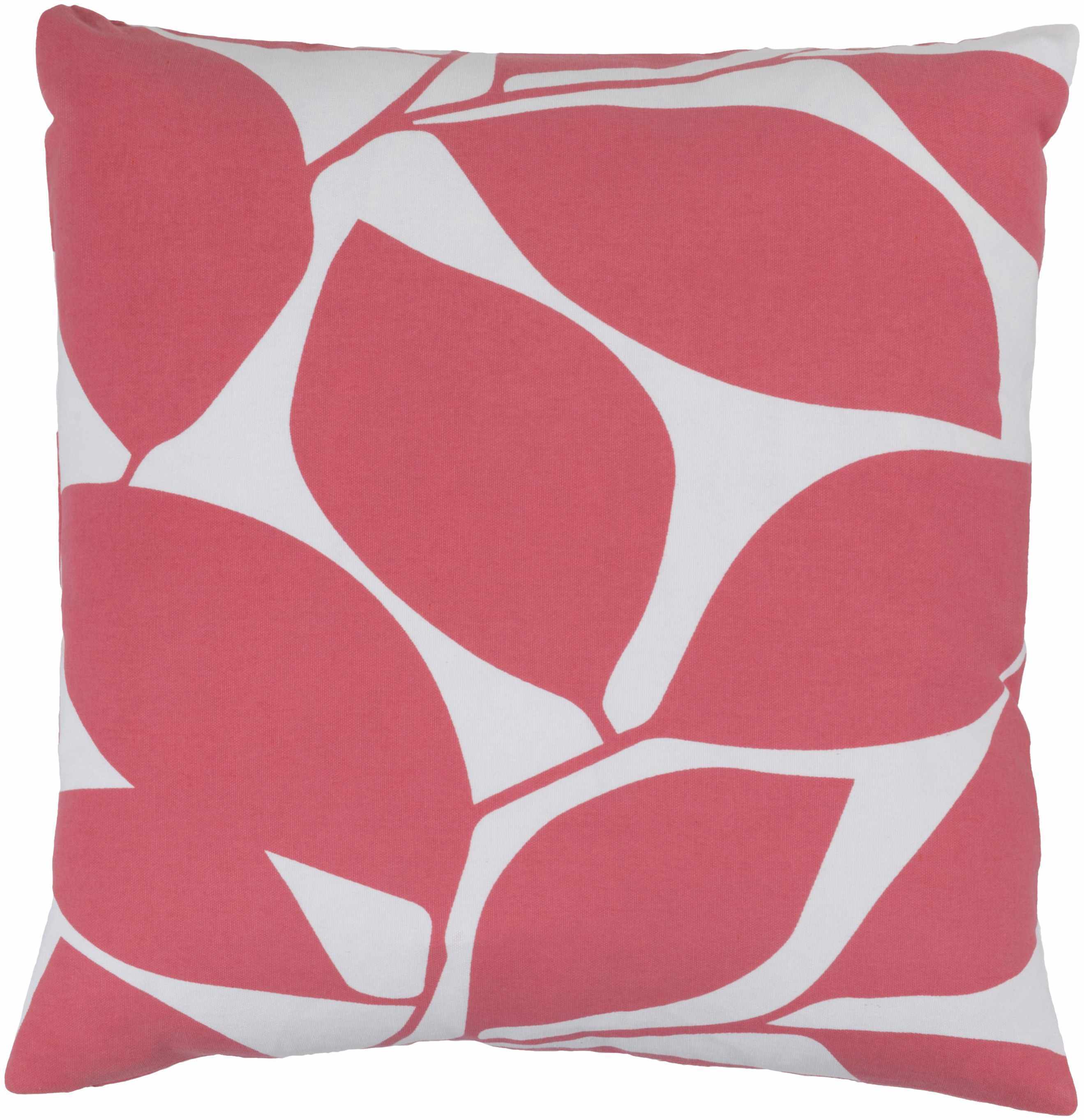 Hoehne Pink Leaf Pattern Throw Pillow - Clearance-1