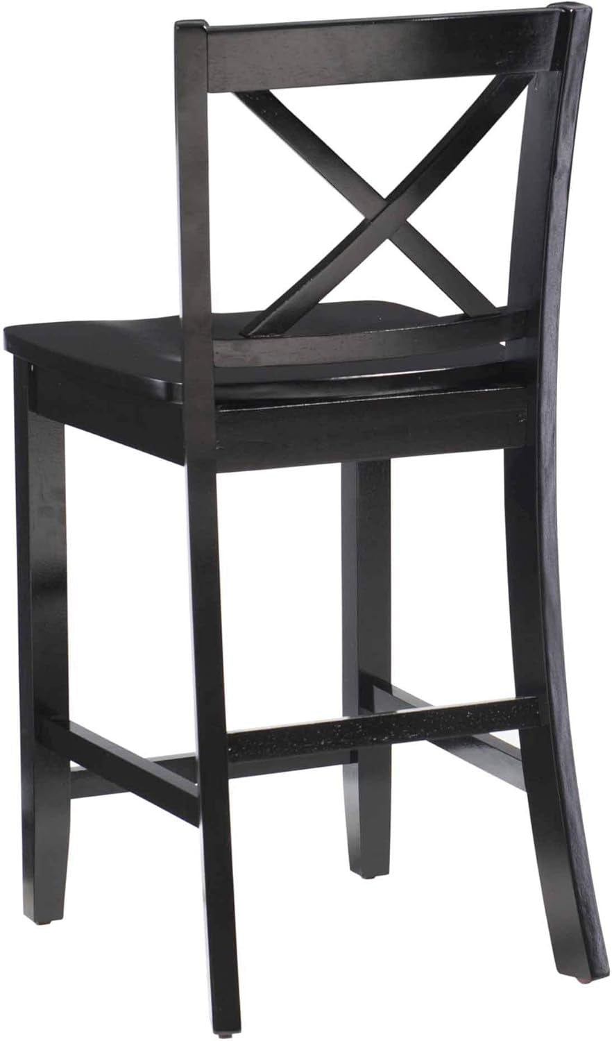 Black X Back Counter Stool 16W 37H Rubberwood Bar Stool