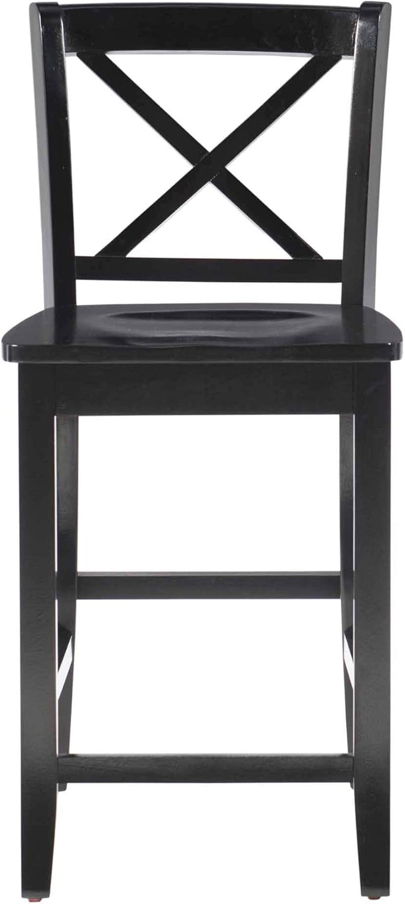 Black X Back Counter Stool 16W 37H Rubberwood Bar Stool