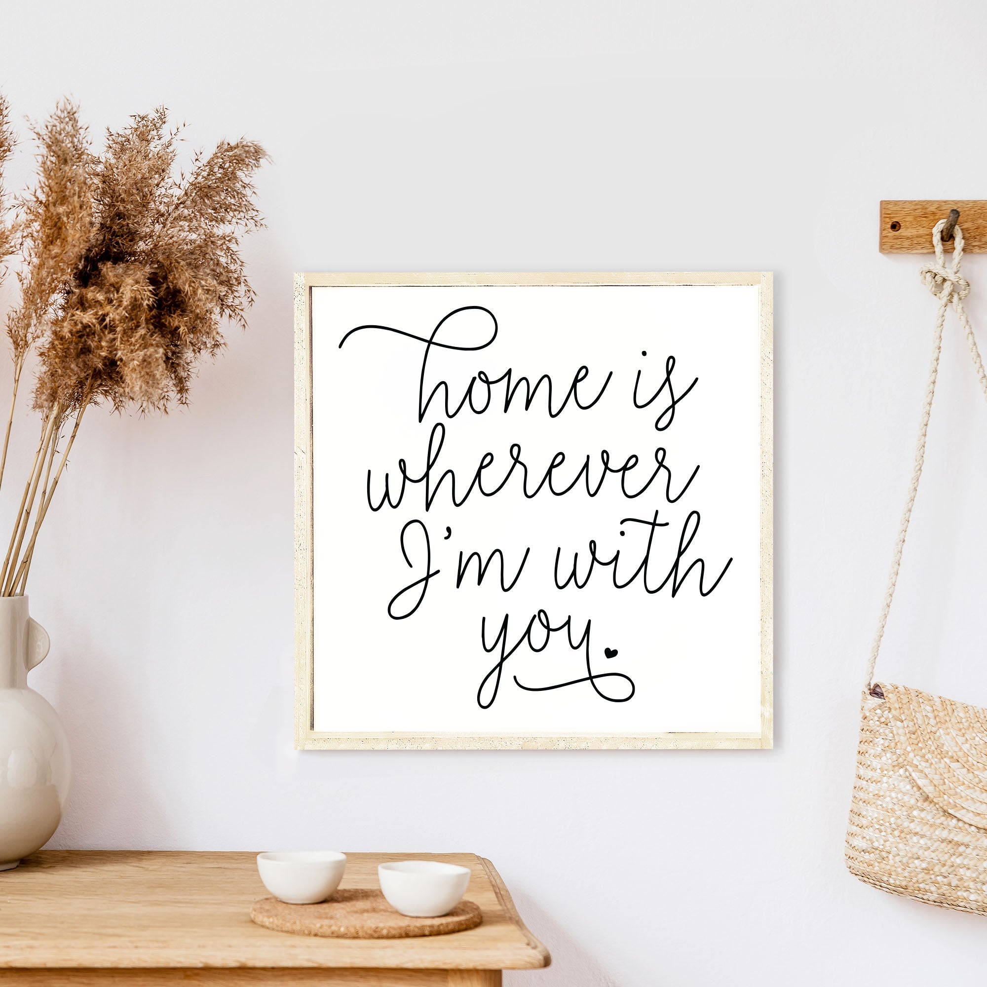 Home Is Wherever I'm With You Wood Sign-3