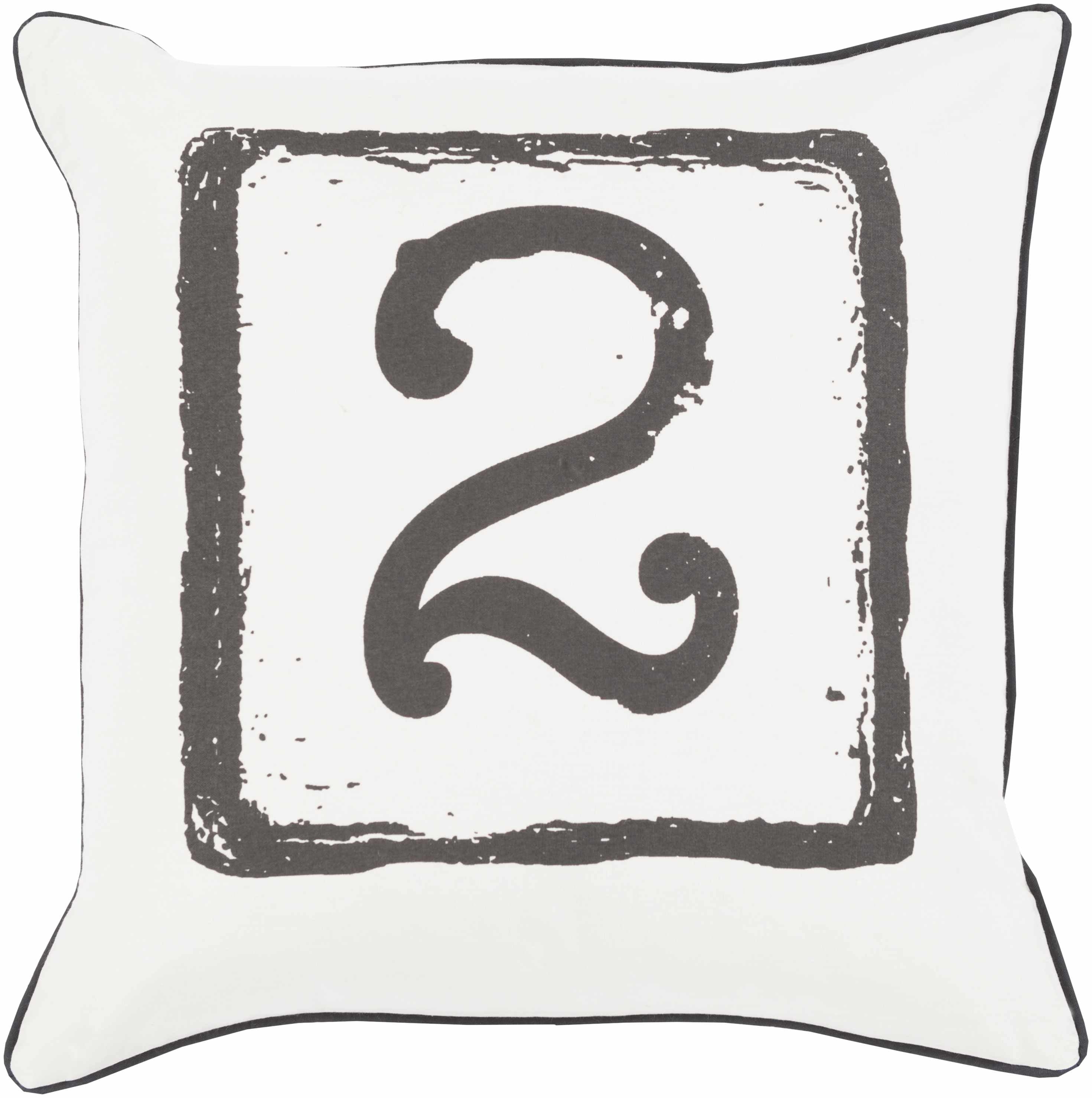 Harmonsburg White Number 2 Throw Pillow - Clearance-0